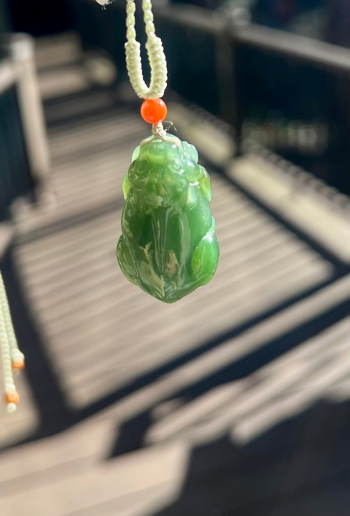 Certified natural nephrite green jade/Siberian bluish green nephrite carved Pixiu pendant necklace 天然俄料碧玉貔貅 吊坠 项链#3598 粉青