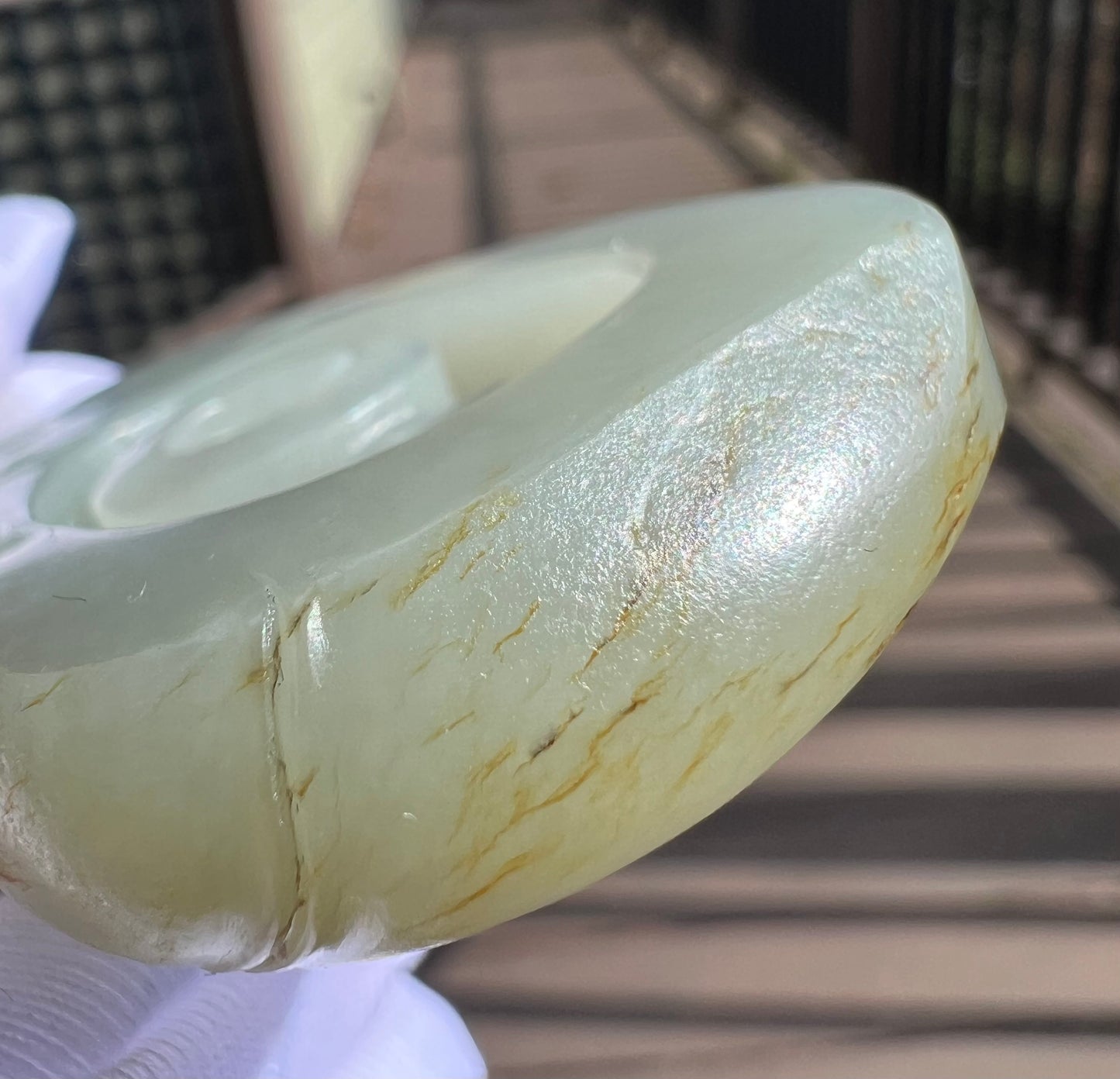 Certified natural jade pebble/White Nephrite carved Enlightenment pendant/white nephrite with original skin and pores 天然精品 籽料白玉 无事牌 悟道吊坠 佛魔一念#7455原皮毛孔 天然黄沁 大师工