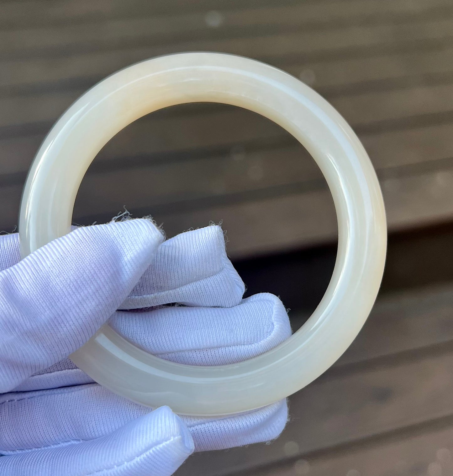 58.2mm Certified natural Qinghai old mine nephrite bangle bracelet/rich lotus pink nephrite/天然精品软玉 藕粉玉 青海老料藕粉手镯 圆条镯 浓藕粉 冰润糯 #1470