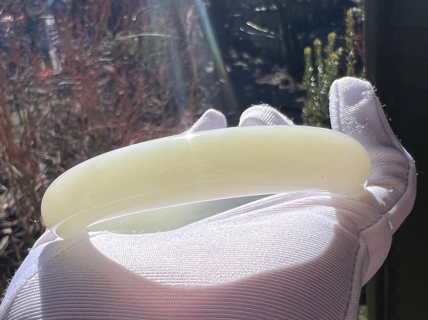 59.6mm Certified natural jade/Siberian white nephrite bangle/bracelet/天然 俄料白玉手镯 正圈手镯 平安镯#2108