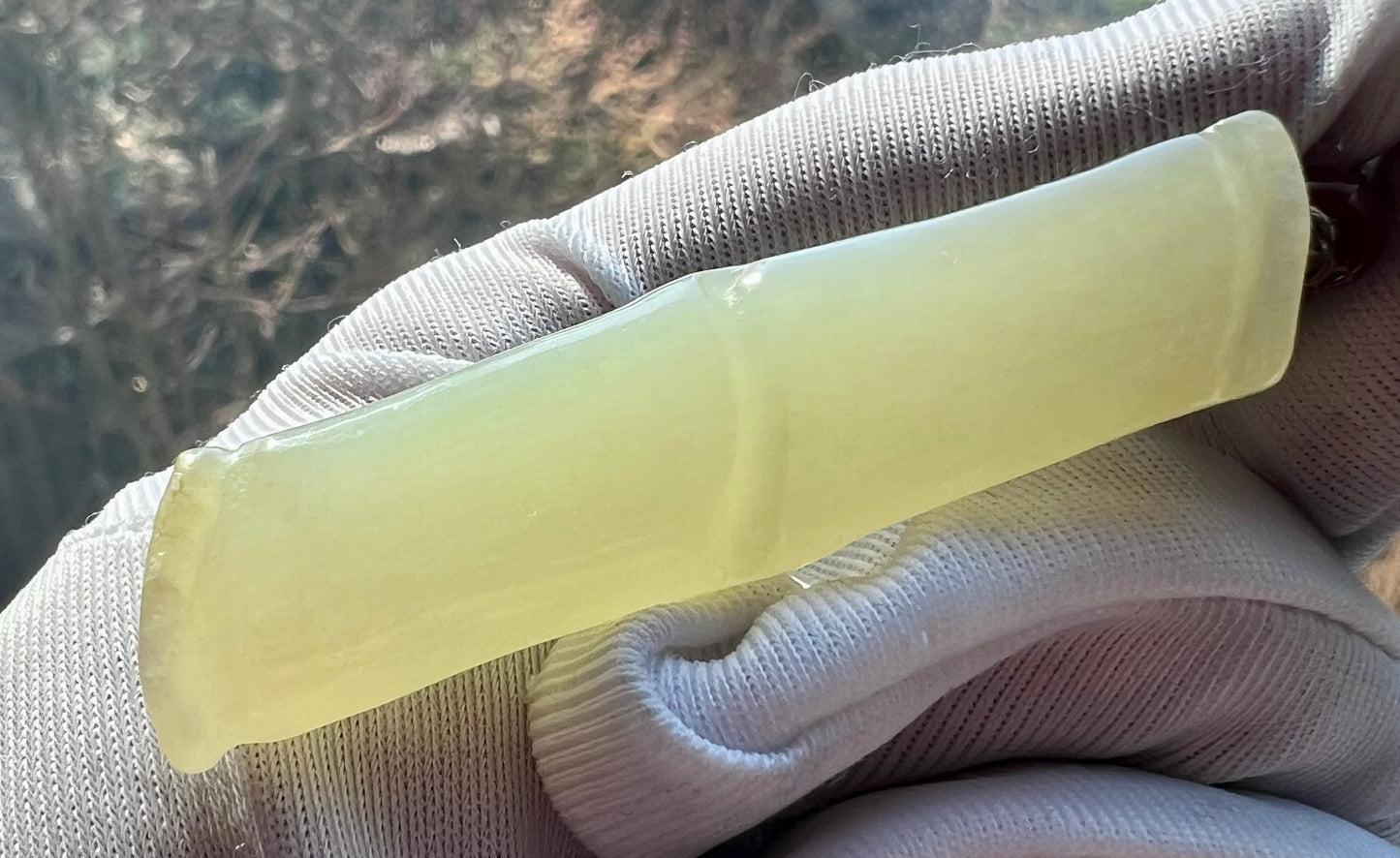 Certified natural jade /Qiemo nephrite carved bamboo pendant necklace/bamboo joint pendant/old material天然且末老料 青白玉竹节吊坠#5923 有瑕