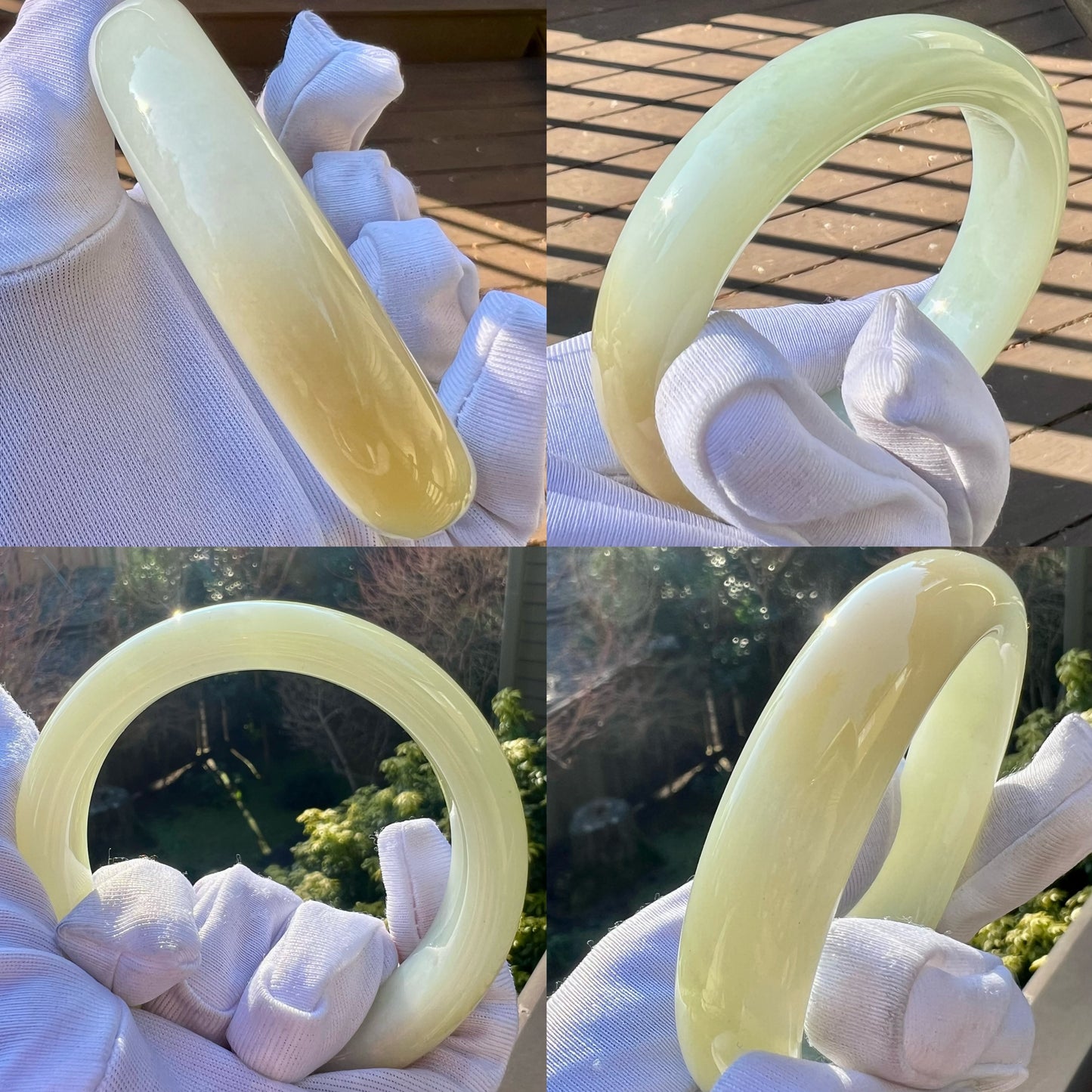 56.4mm Certified natural jade/brown White Nephrite bangle/white brown green tricolor bracelet/天然 俄料糖白玉手镯 糖白带翠 三色手镯 平安镯 #2117