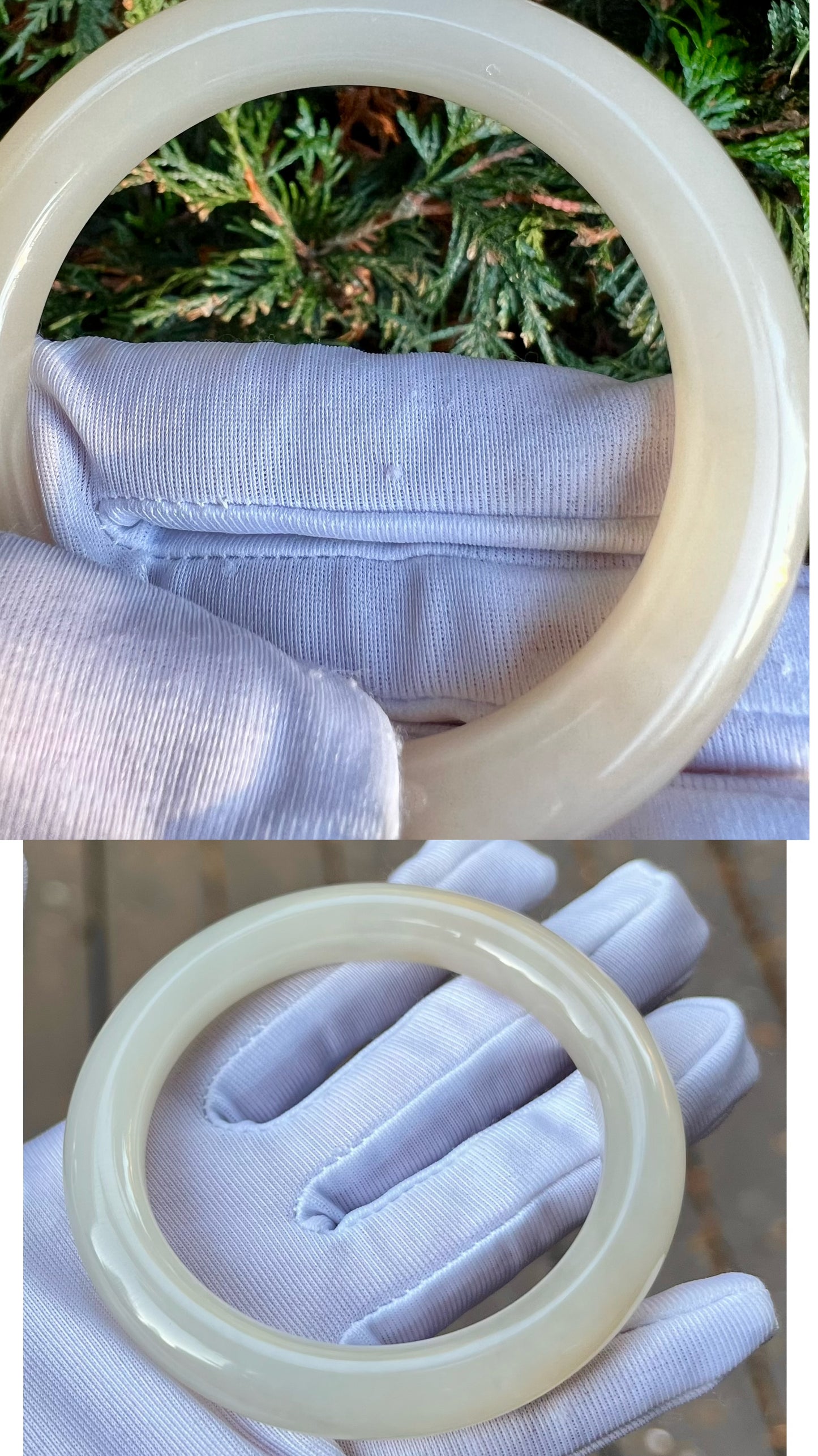 58.2mm Certified natural Qinghai old mine nephrite bangle bracelet/rich lotus pink nephrite/天然精品软玉 藕粉玉 青海老料藕粉手镯 圆条镯 浓藕粉 冰润糯 #1470