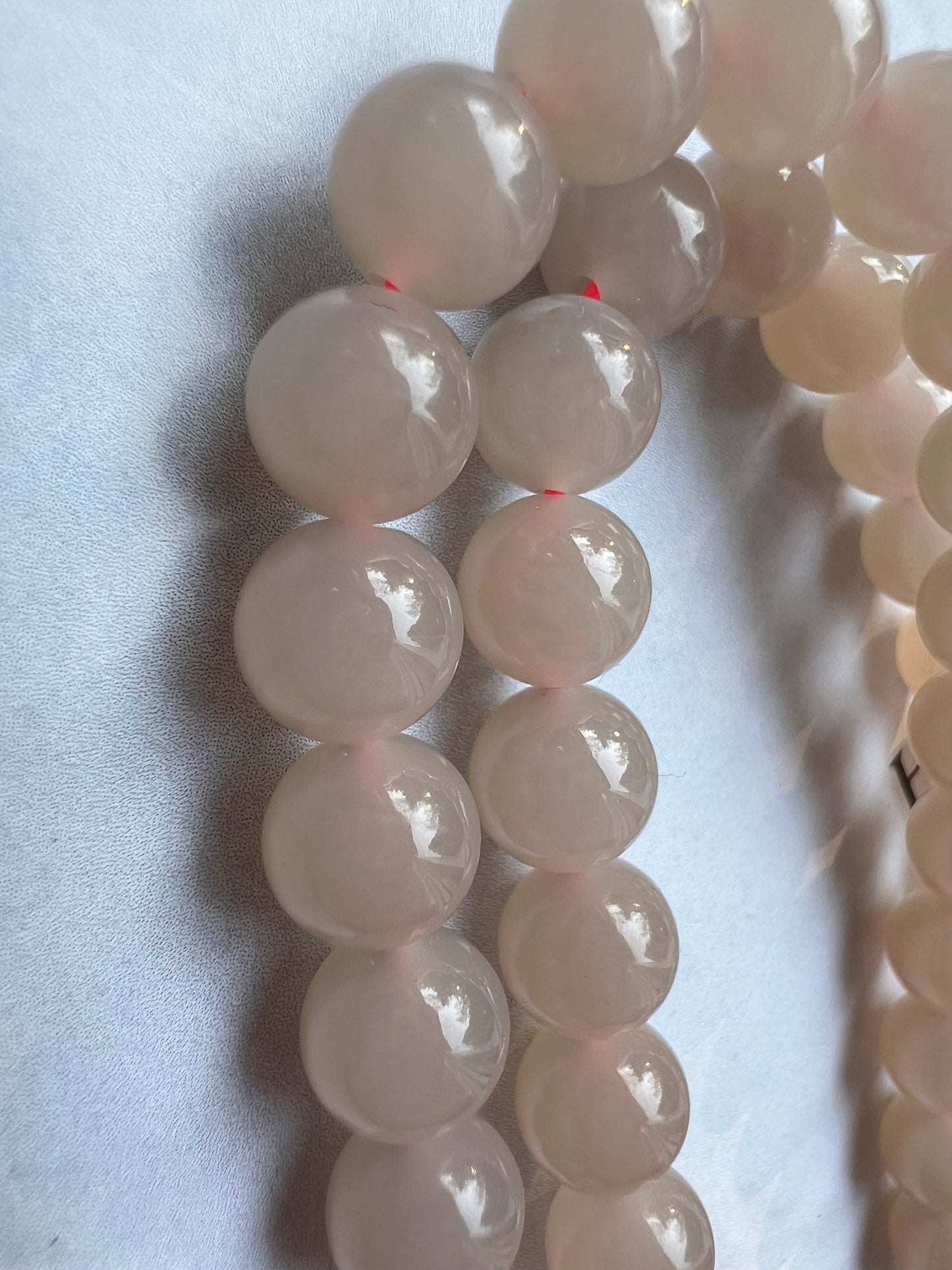 8mm Certified natural jade Qinghai old mine lotus pink nephrite necklace/icy purplish pink 天然软玉 青海老矿料冰糯藕粉项链 冰润糯 #3371浅紫粉色
