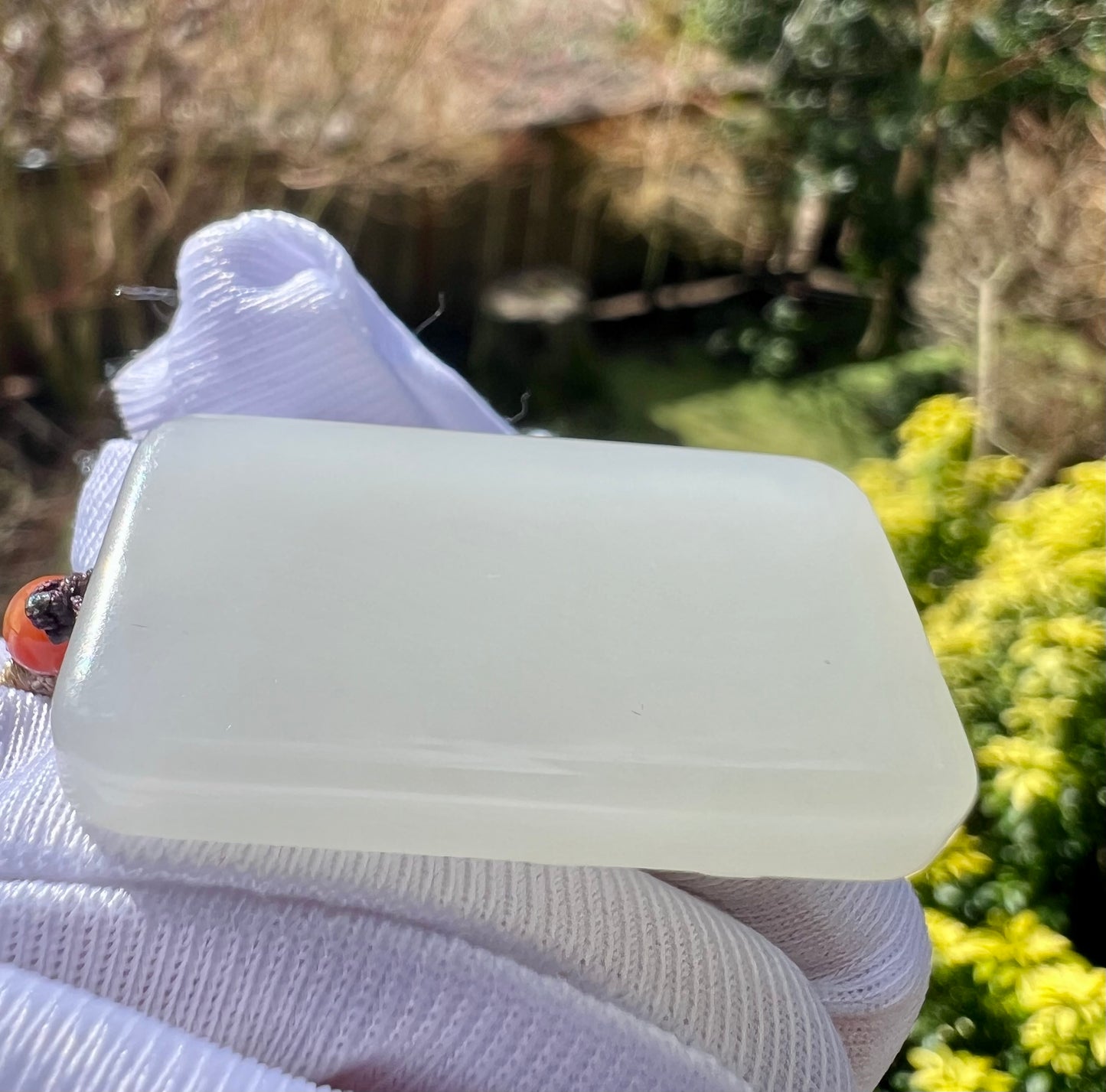 Certified natural jade/Qinghai icy white nephrite nothing pendant necklace/天然精品 青海老矿白玉 无事牌 吊坠 月光白 冰胶油糯细 #2283 单面九尾狐