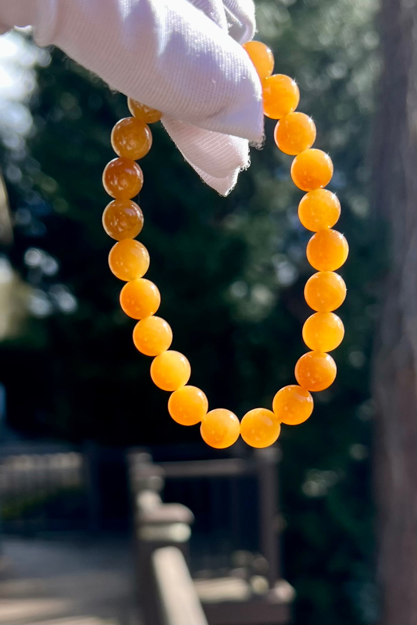 8mm Certified natural jade/ Qiemo Jinshan golden orange brown nephrite bracelet/天然精品 且末金山 糖玉手串 金山黄金糖 橘子糖#7144 胶油粘稠质感