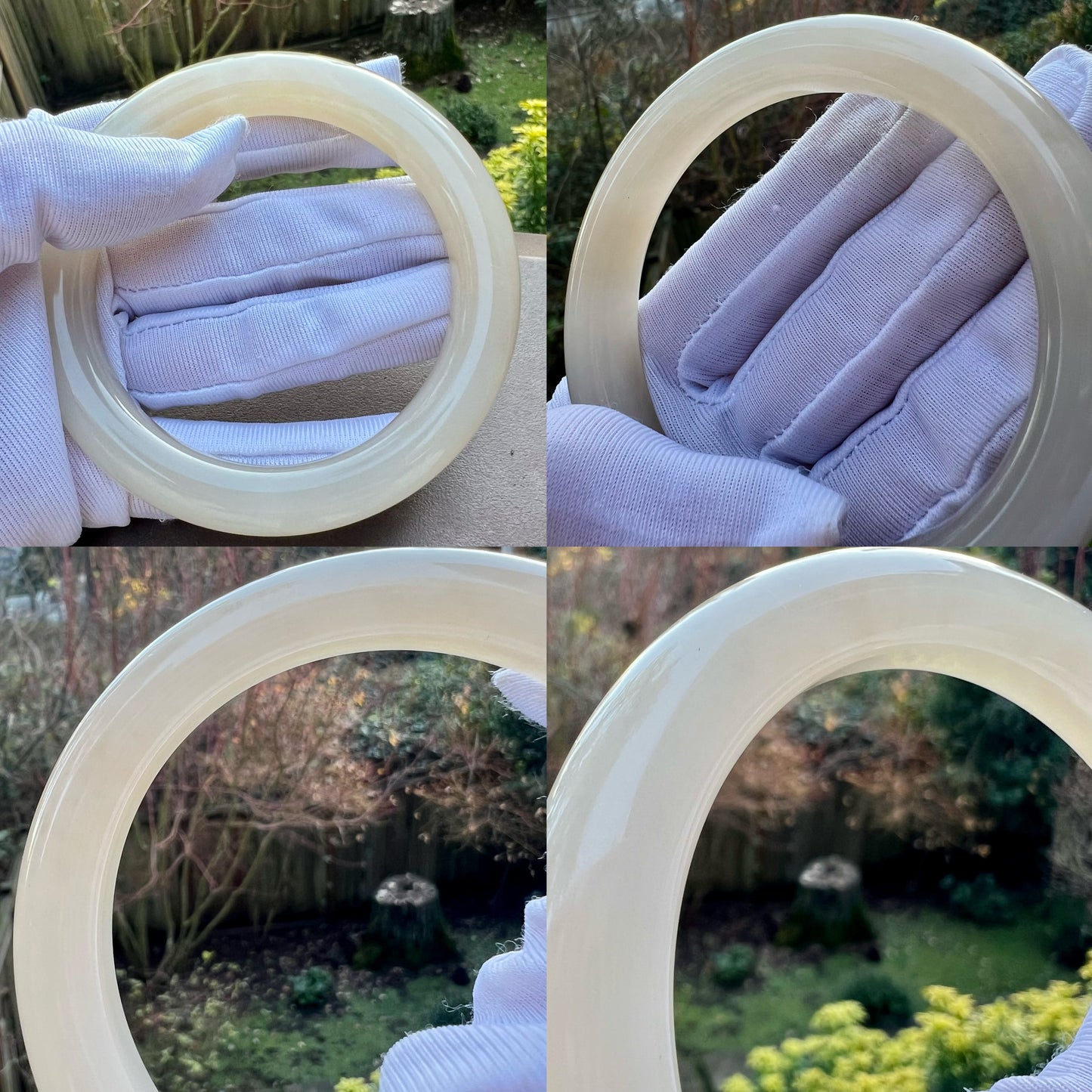 58.2mm Certified natural Qinghai old mine nephrite bangle bracelet/rich lotus pink nephrite/天然精品软玉 藕粉玉 青海老料藕粉手镯 圆条镯 浓藕粉 冰润糯 #1470