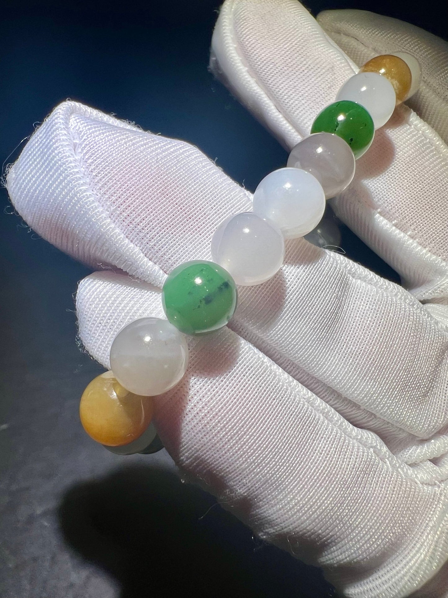 8mm Certified Natural Hetian jade nephrite/multi color(green brown purple white)nephrite bracelet天然和田玉多宝手串 碧玉 糖玉 烟紫 白玉 质地细润 起胶起荧光