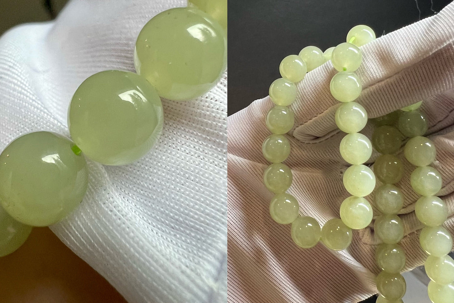 Certified Natural old mine Hetian jade nephrite necklace/light green color necklace 青海老料和田玉 带翠浅晴水 项链 剥皮葡萄肉 #4177 起胶起荧光