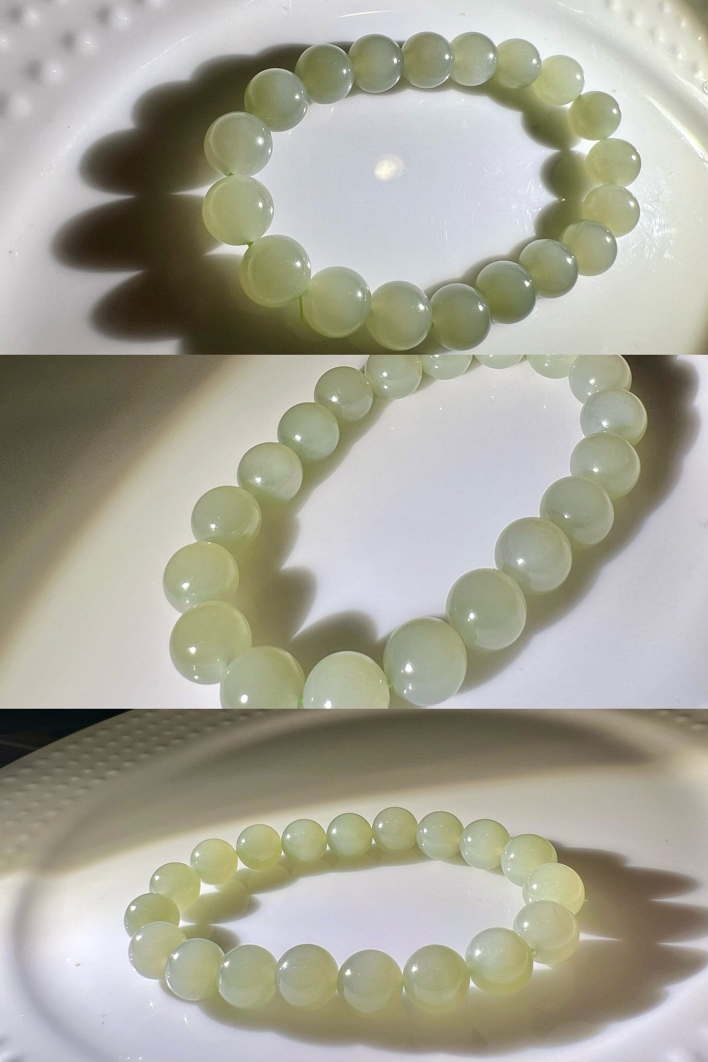 High quality Certified Natural old mine Hetian jade nephrite Bracelet/green grape color bracelet 野牛沟老坑和田玉 冰晴水 青提色 葡萄肉 冰润起荧光带猫眼#3484