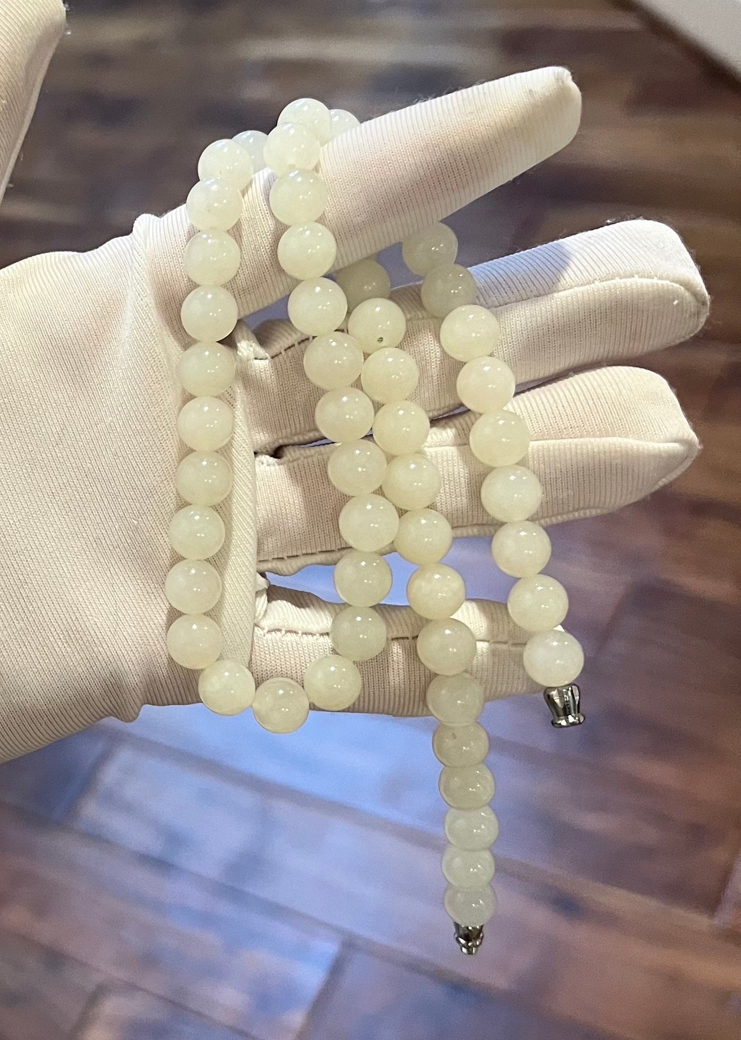 Certified Natural Hetian Jade icy white nephrite necklace 天然青海老矿料和田玉项链白玉 冰白 月光白 细糯 胶感足 起荧光