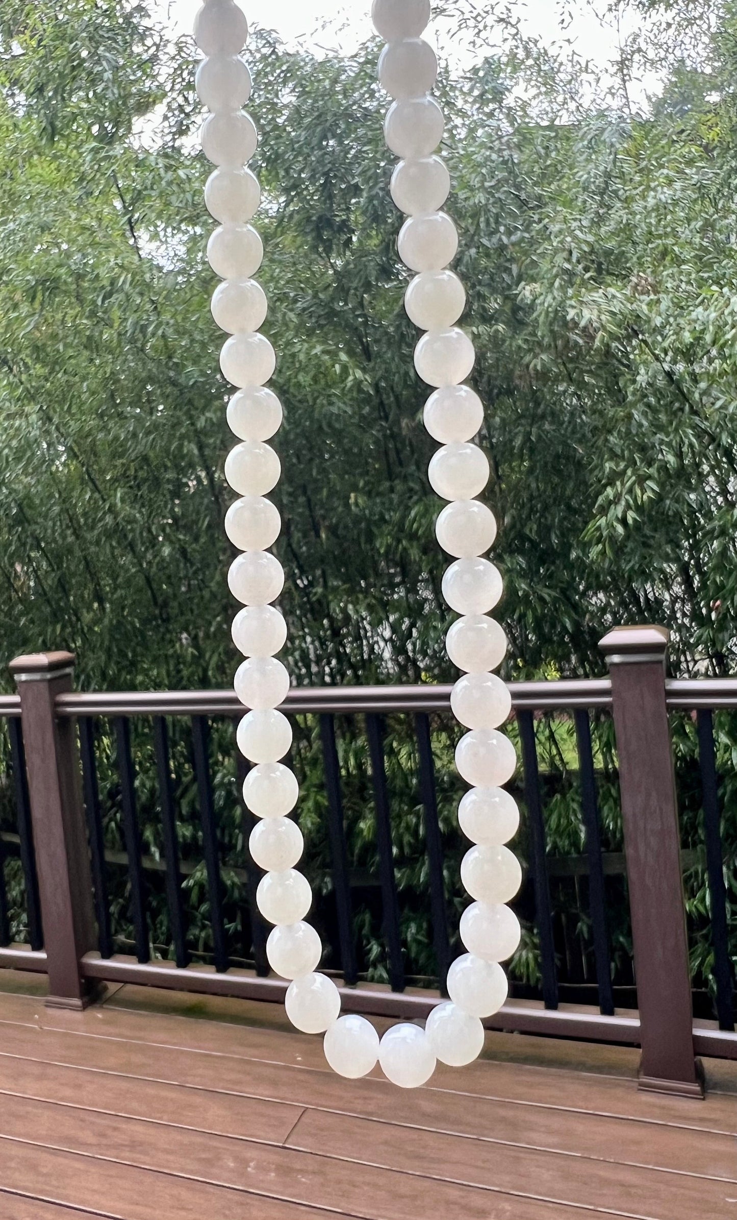 Certified Natural Hetian Jade icy white nephrite necklace 天然青海老矿料和田玉项链白玉 冰白 月光白 细糯 胶感足 起荧光