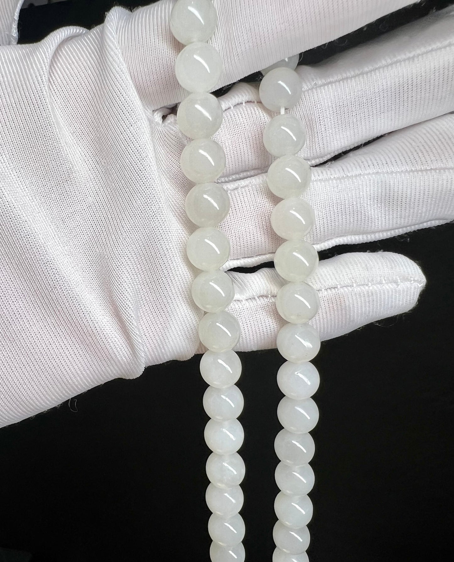 Certified Natural Hetian Jade icy white nephrite necklace 天然青海老矿料和田玉项链白玉 冰白 月光白 细糯 胶感足 起荧光