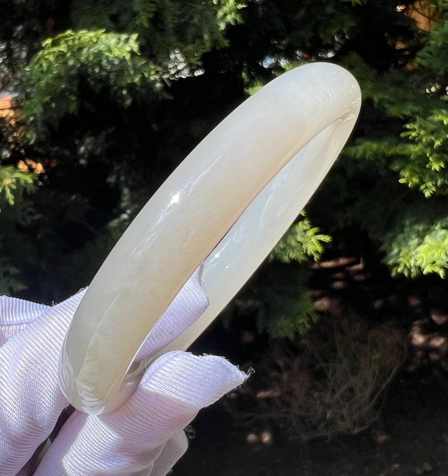 57.5mm Certified Natural old mine Hetian jade nephrite bangle bracelet/icy lotus root pink nephrite/天然精品青海老矿和田玉 正圈手镯 平安镯 冰紫藕粉 莹润冰糯#5377