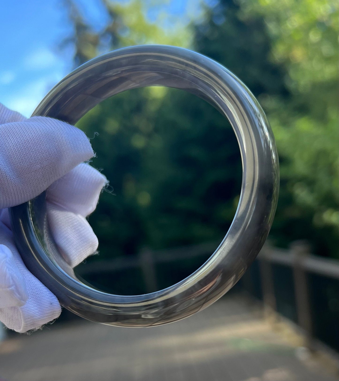 57.5mm Certified Natural old mine Hetian jade nephrite bangle bracelet/rich purple nephrite/紫气东来 天然青海老矿和田玉正圈手镯 平安镯 冰糯深烟紫 双色钢板料 油润起胶#0642