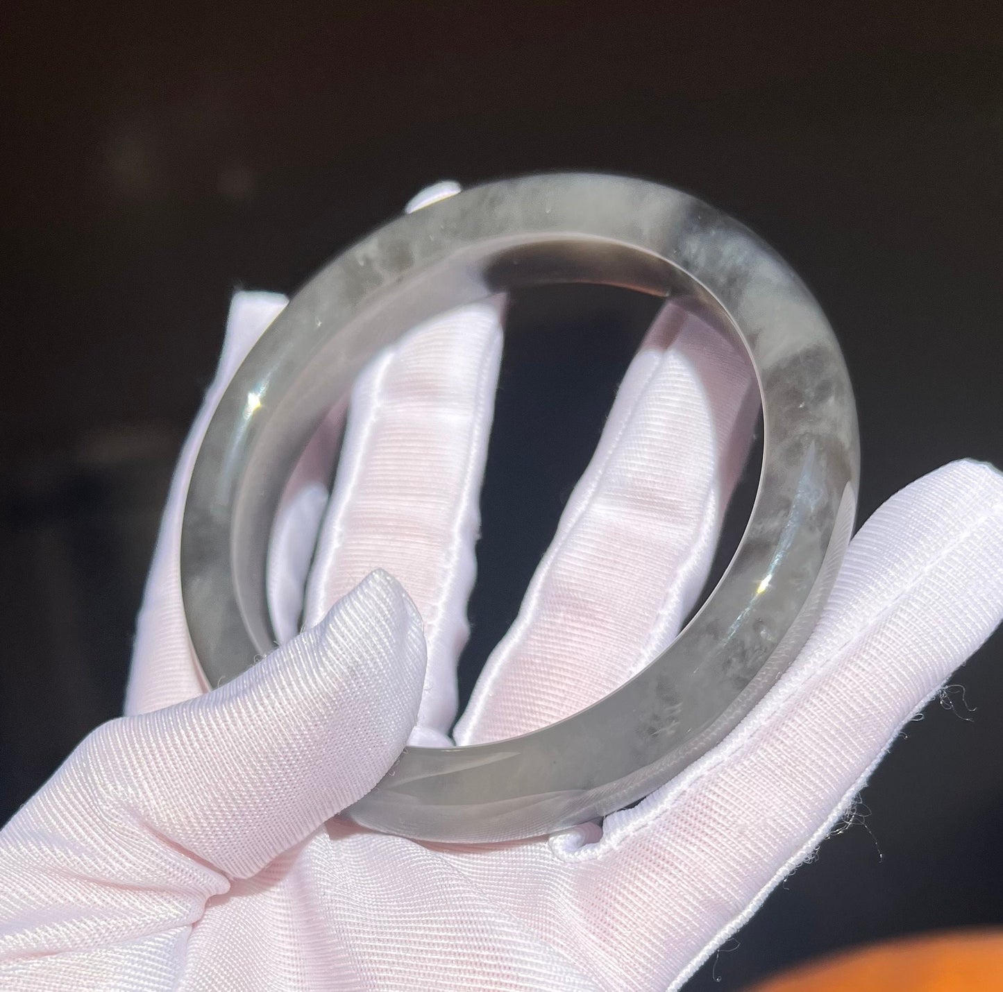 57.5mm Certified Natural old mine Hetian jade nephrite bangle bracelet/rich purple nephrite/紫气东来 天然青海老矿和田玉正圈手镯 平安镯 冰糯深烟紫 双色钢板料 油润起胶#0642