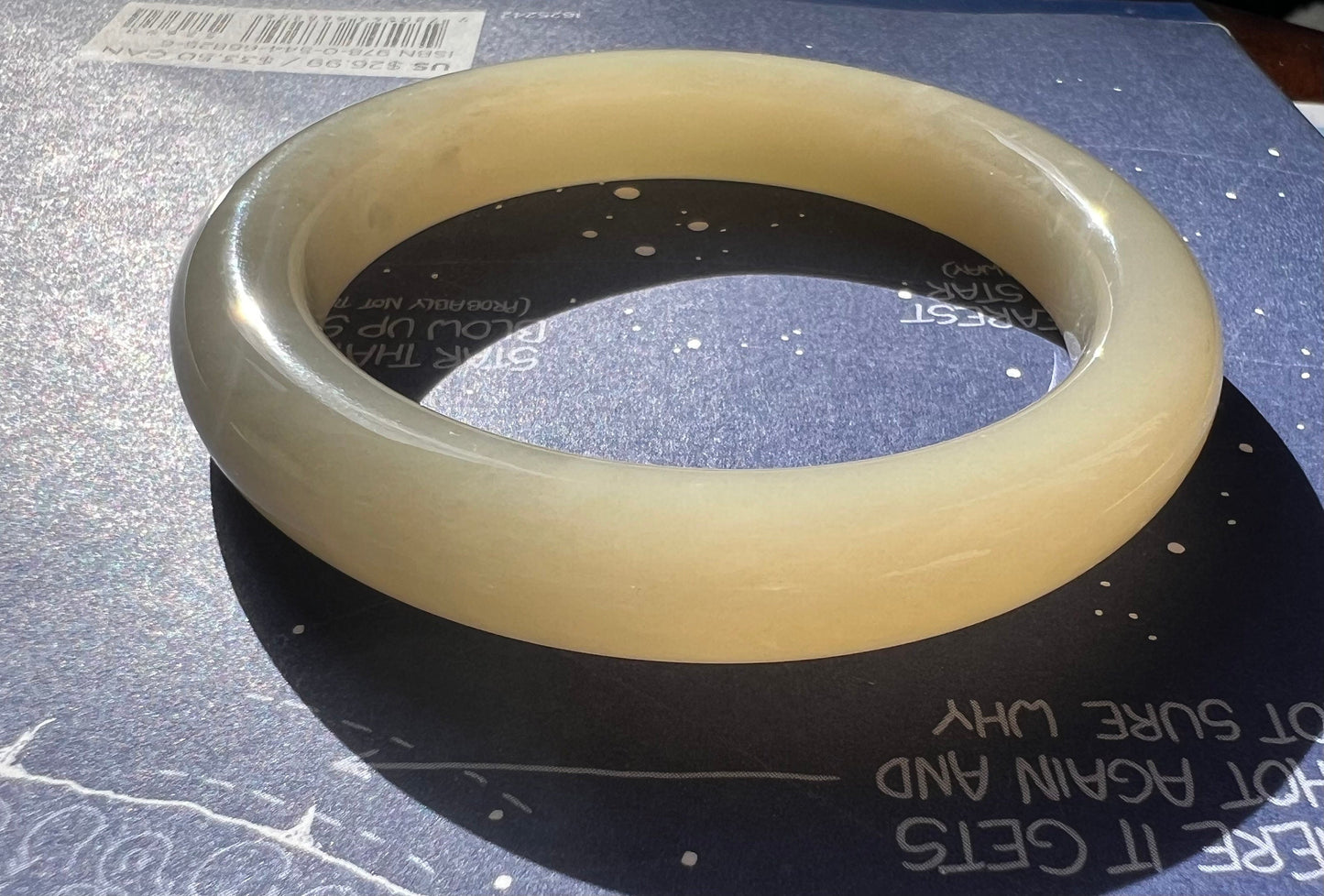 57.2mm Certified Natural old mine Hetian jade bangle bracelet/icy glutinous honey water nephrite/天然精品青海老矿和田玉 正圈手镯 平安镯 蜂蜜水 冰糯 起荧光 #0407