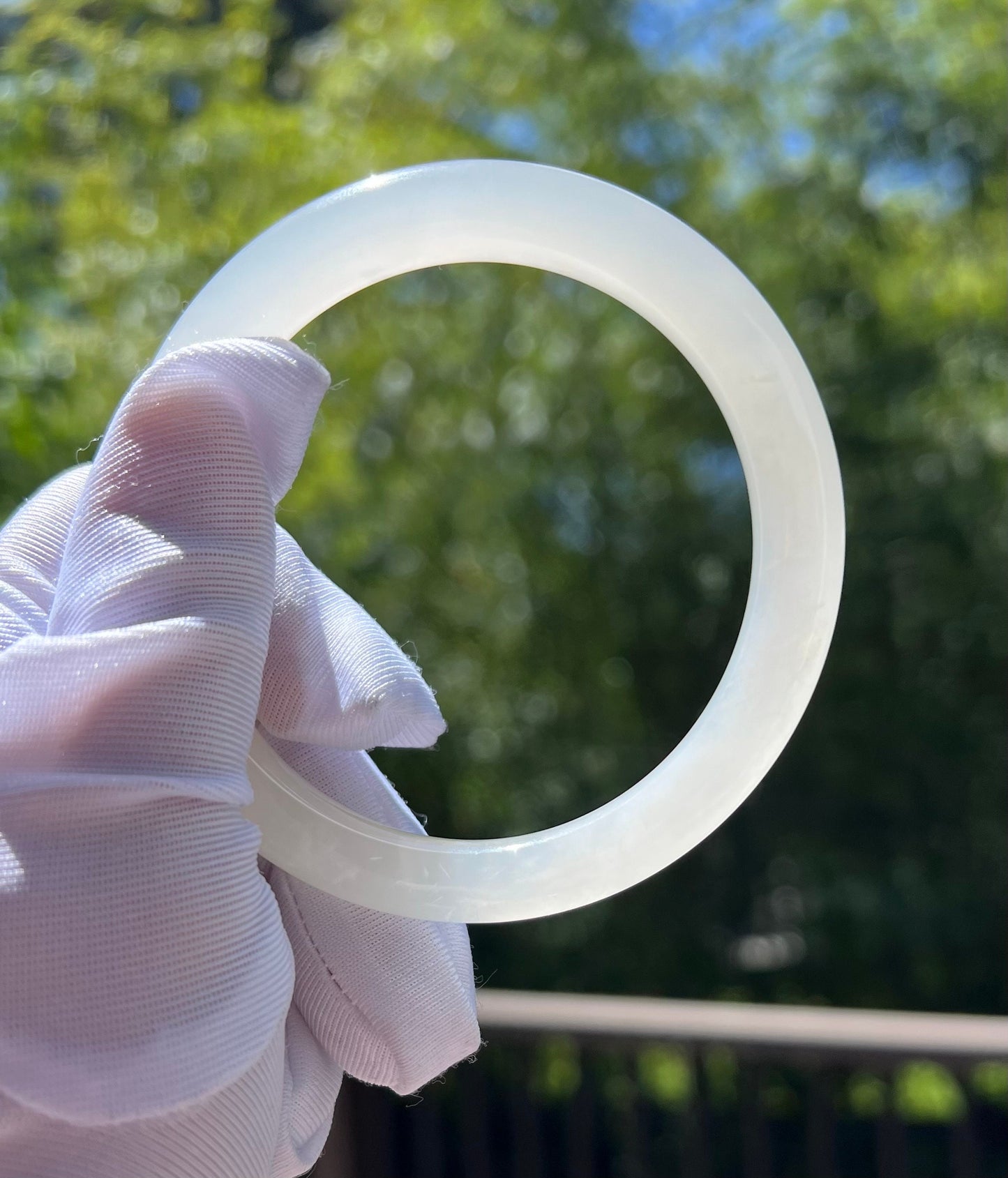 60.1mmq Certified Natural Hetian jade / old mine Icy White Nephrite bangle bracelet/天然精品和田玉 青海老矿白玉 手镯 平安镯 高冰白#0454
