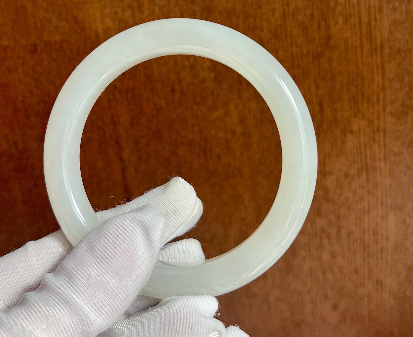 59mm Certified Natural hetian jade /Qinghai old mine White Nephrite bangle bracelet/天然精品和田玉 青海老矿白玉 手镯 平安镯 莹润胶糯#4961 荔枝白