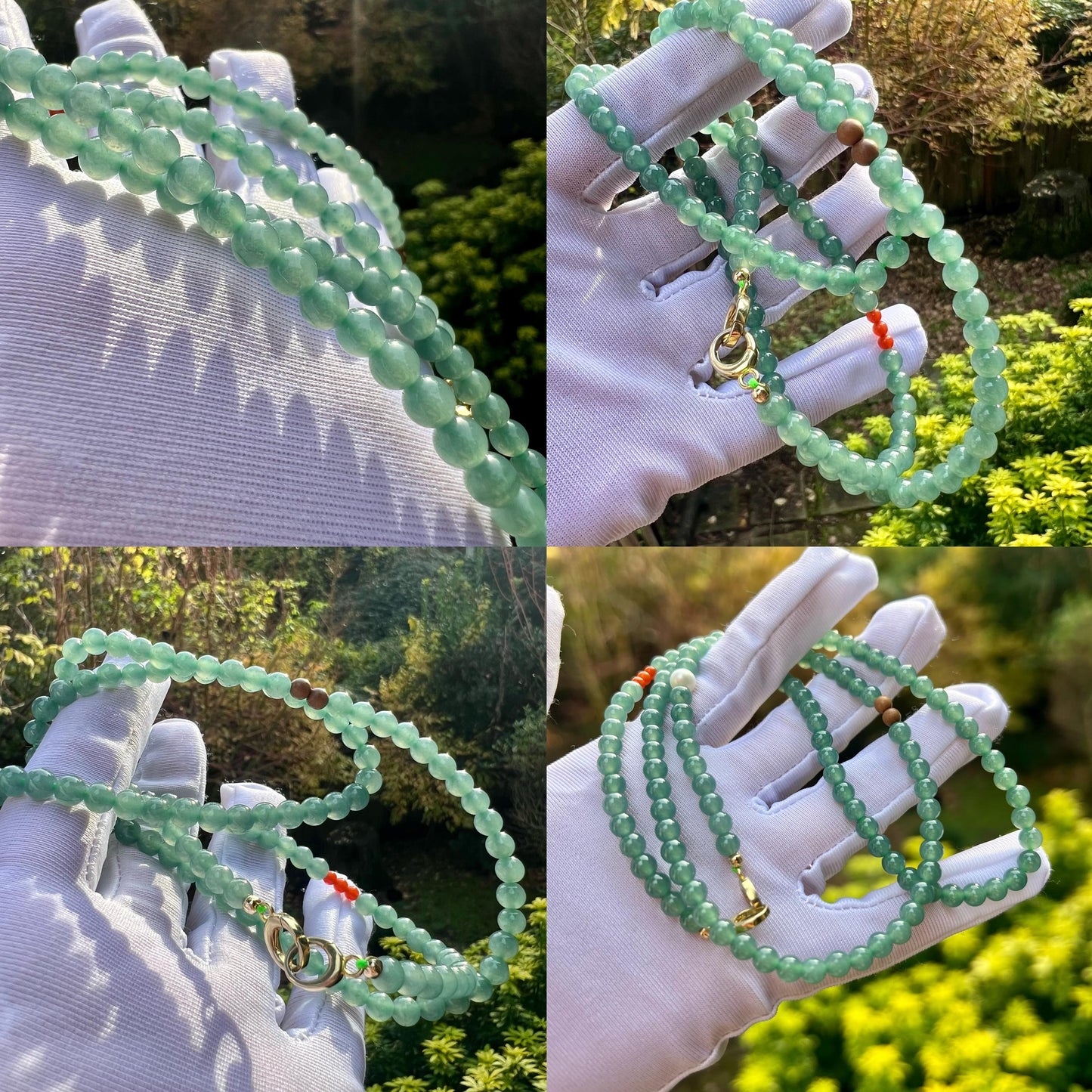 Certified Natural untreated Grade A Jade long necklace/bracelet /Guatemala Jadeite icy blue green Jadiete 天然精品无优化冰蓝水翡翠项链/手链#4297