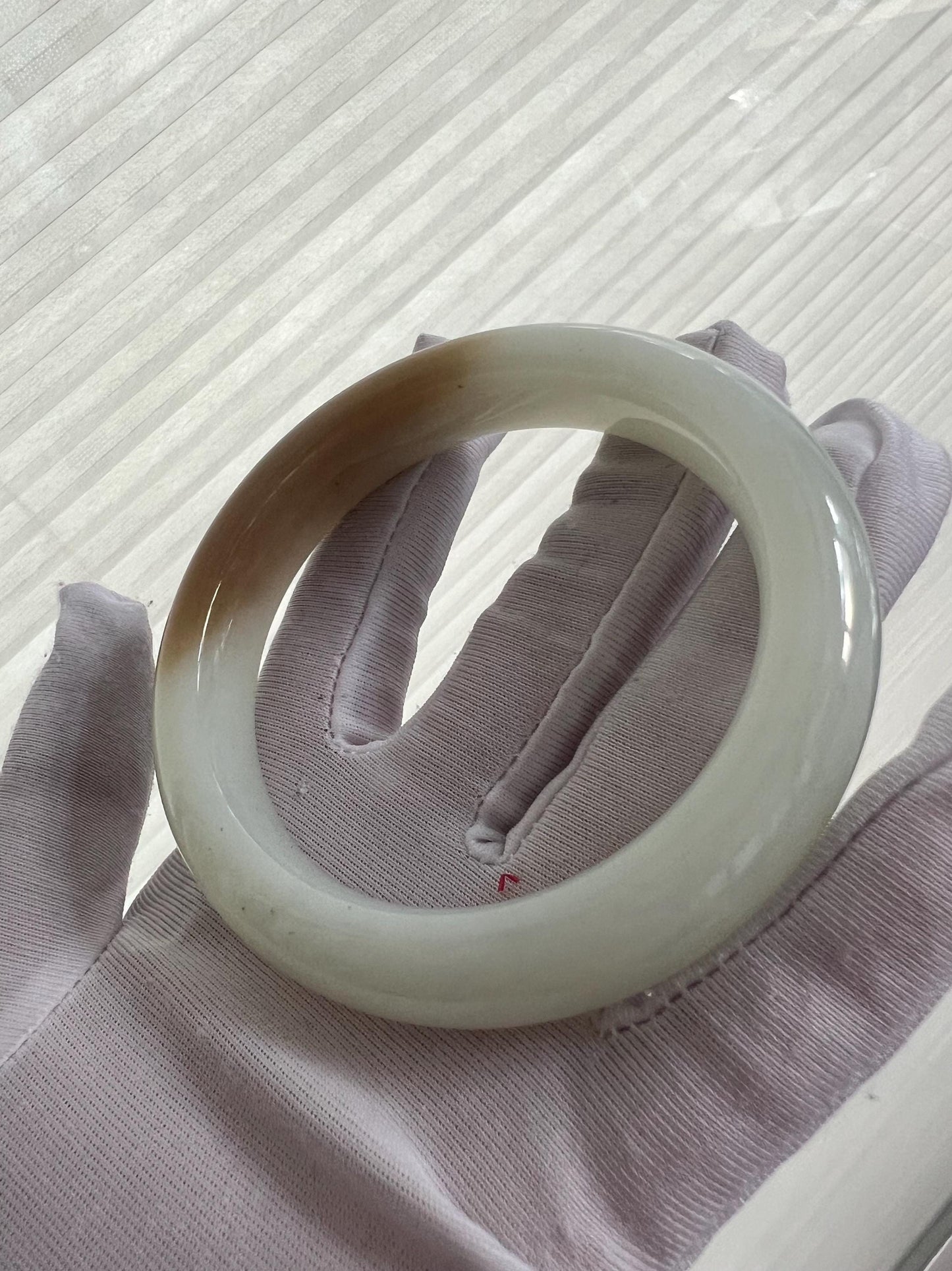 60.2mm Certified natural Hetian jade /Siberian brown White Nephrite bangle/bracelet/天然精品和田玉 俄料糖白玉手镯 糖玉白玉平安镯 #1414