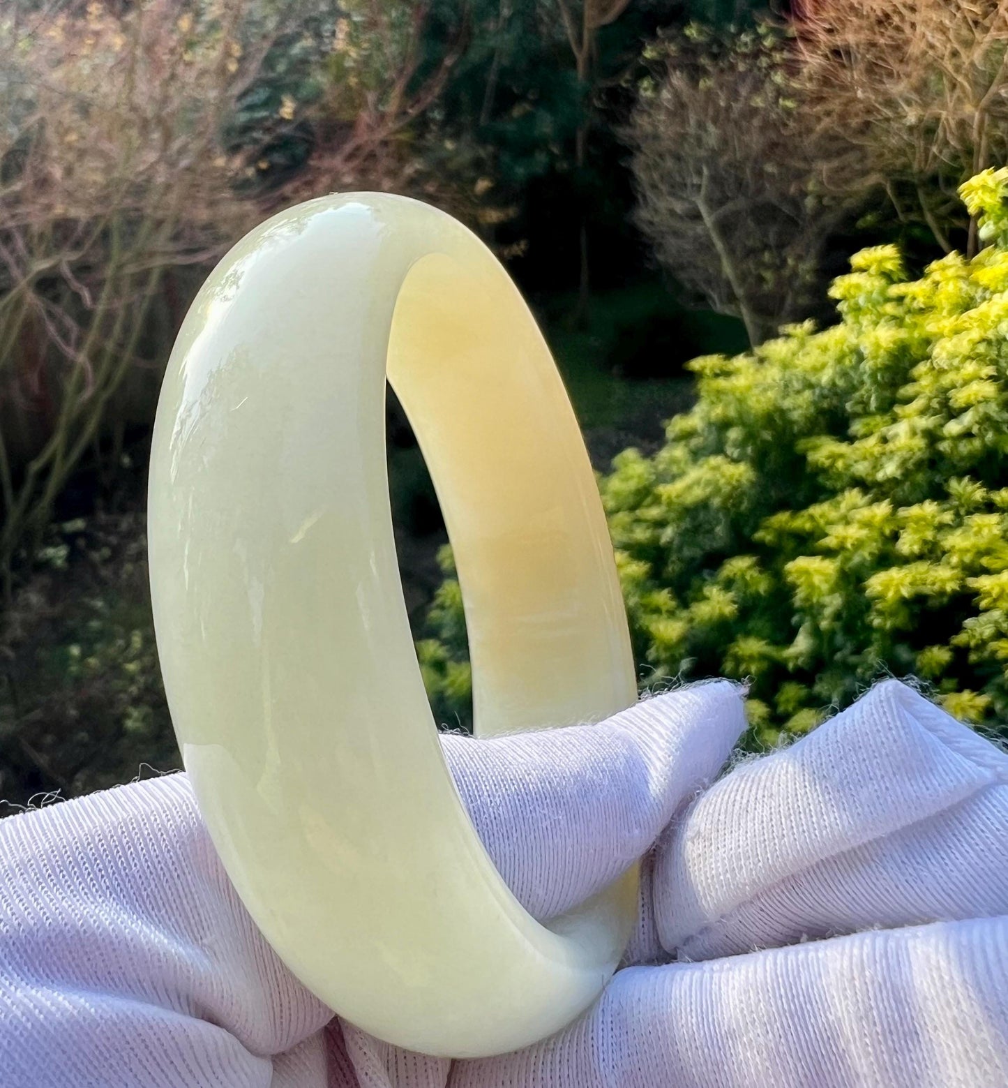 52.2mm Certified natural Hetian jade /Siberian brown White Nephrite bangle/bracelet/天然精品和田玉 俄料糖白玉手镯 巴沙矿糖玉白玉平安镯 #1417