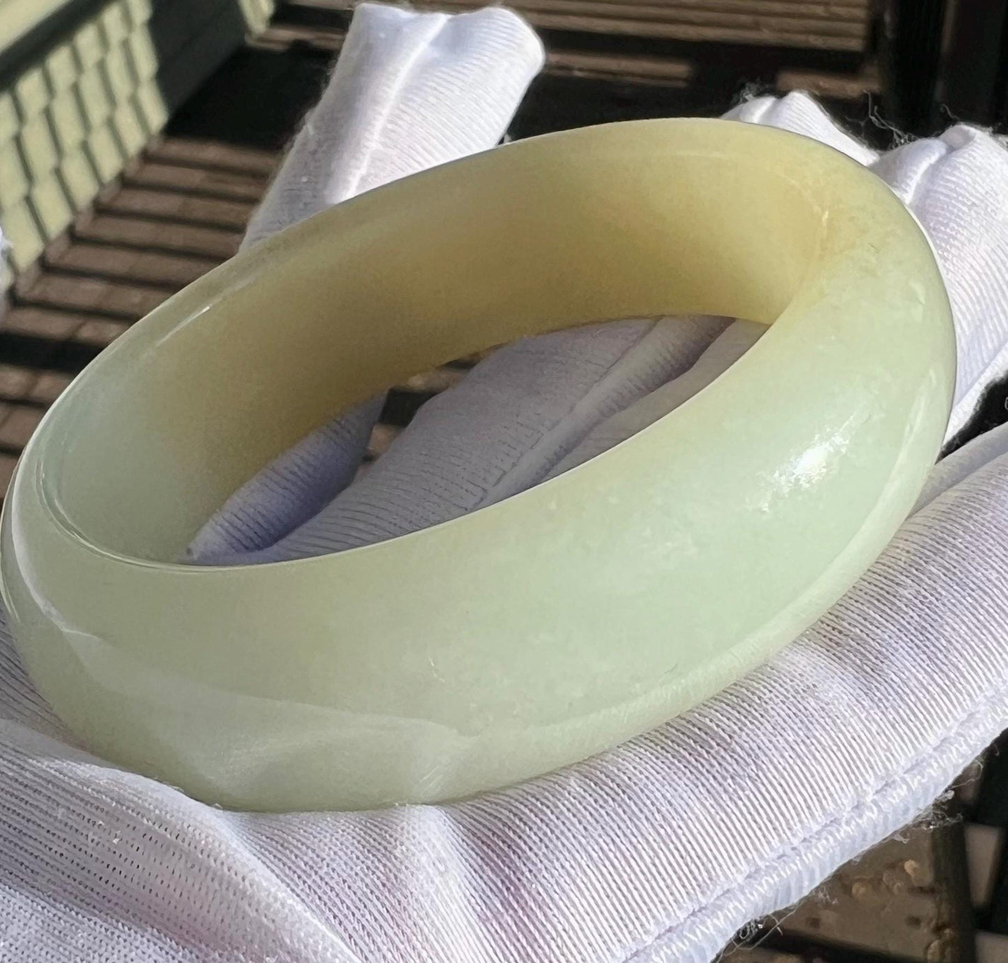 52.2mm Certified natural Hetian jade /Siberian brown White Nephrite bangle/bracelet/天然精品和田玉 俄料糖白玉手镯 巴沙矿糖玉白玉平安镯 #1417