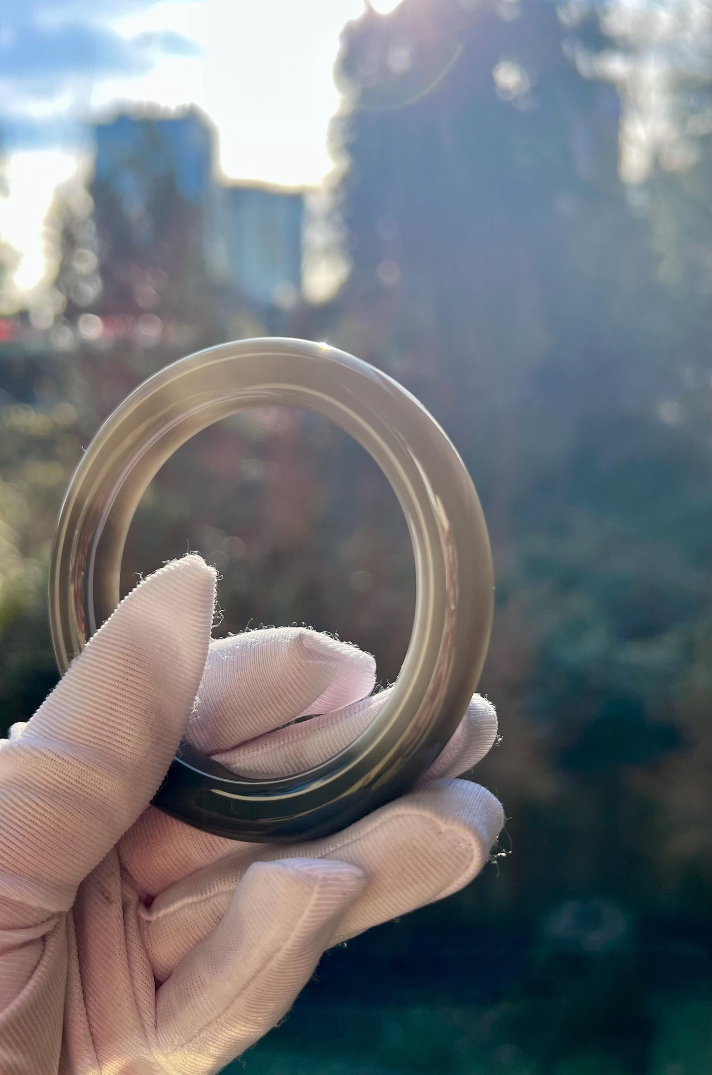 54.7mm Certified natural Hetian jade Qinghai nephrite bangle bracelet/rich purple nephrite/紫气东来 天然和田玉 青海老矿深烟紫玉 正圈手镯 平安镯 冰糯油润起胶感 #0650