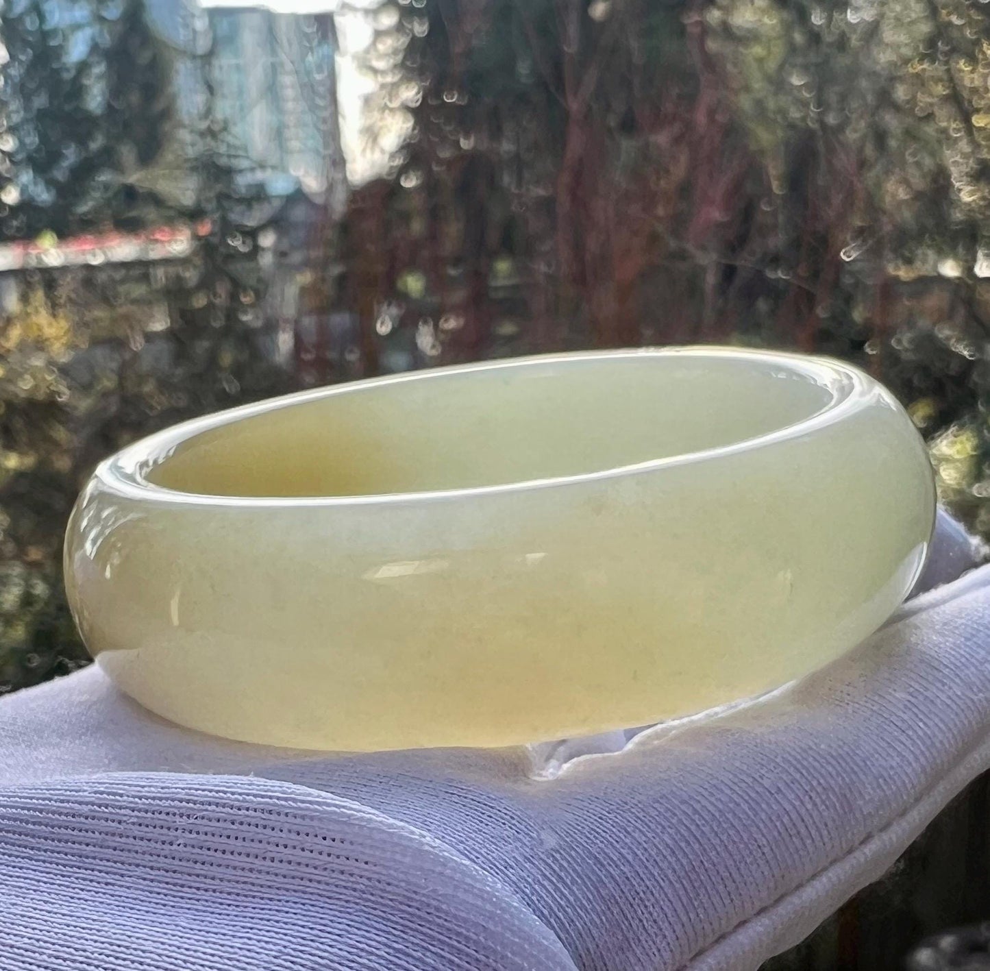 52.2mm Certified natural Hetian jade /Siberian brown White Nephrite bangle/bracelet/天然精品和田玉 俄料糖白玉手镯 巴沙矿糖玉白玉平安镯 #1417