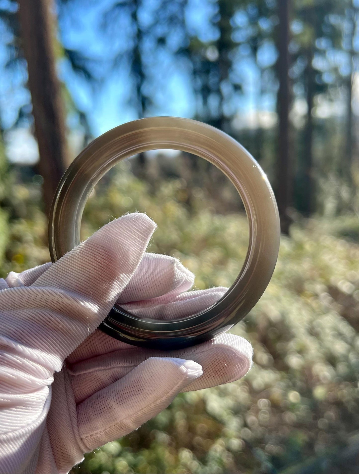 54.7mm Certified natural Hetian jade Qinghai nephrite bangle bracelet/rich purple nephrite/紫气东来 天然和田玉 青海老矿深烟紫玉 正圈手镯 平安镯 冰糯油润起胶感 #0650