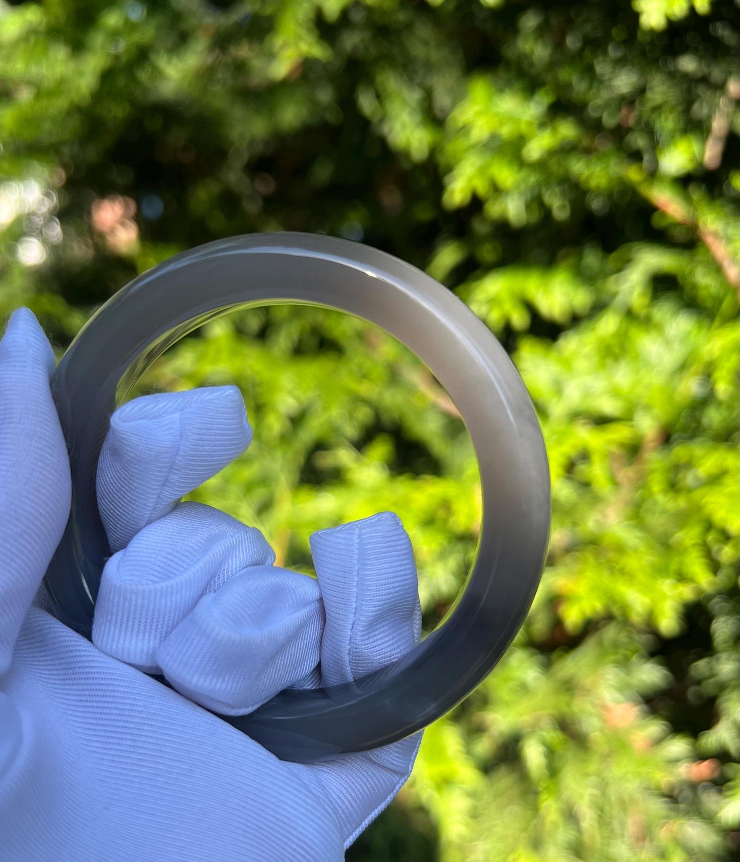 56.8mm Certified natural jade/ Qinghai old mine purple nephrite bangle /bracelet 紫气东来 天然软玉 青海老矿烟紫正圈手镯 平安镯 烟紫葡萄紫双色 老熟料#0644 意境烟紫