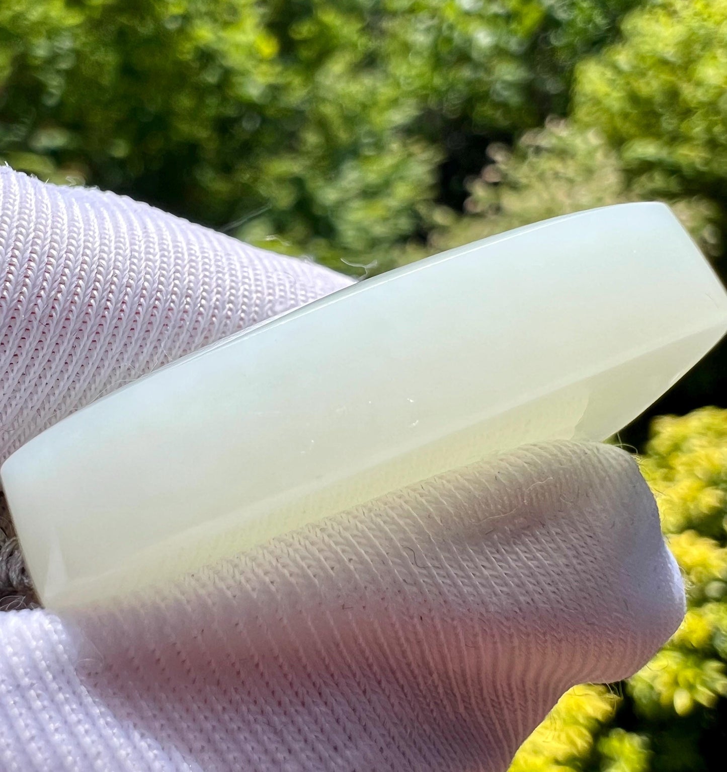 Certified natural jade/ Siberian white nephrite safety pendant necklace/rectangle nephrite nothing pendant /天然软玉吊坠 俄料白玉无事牌 #9179 暖白