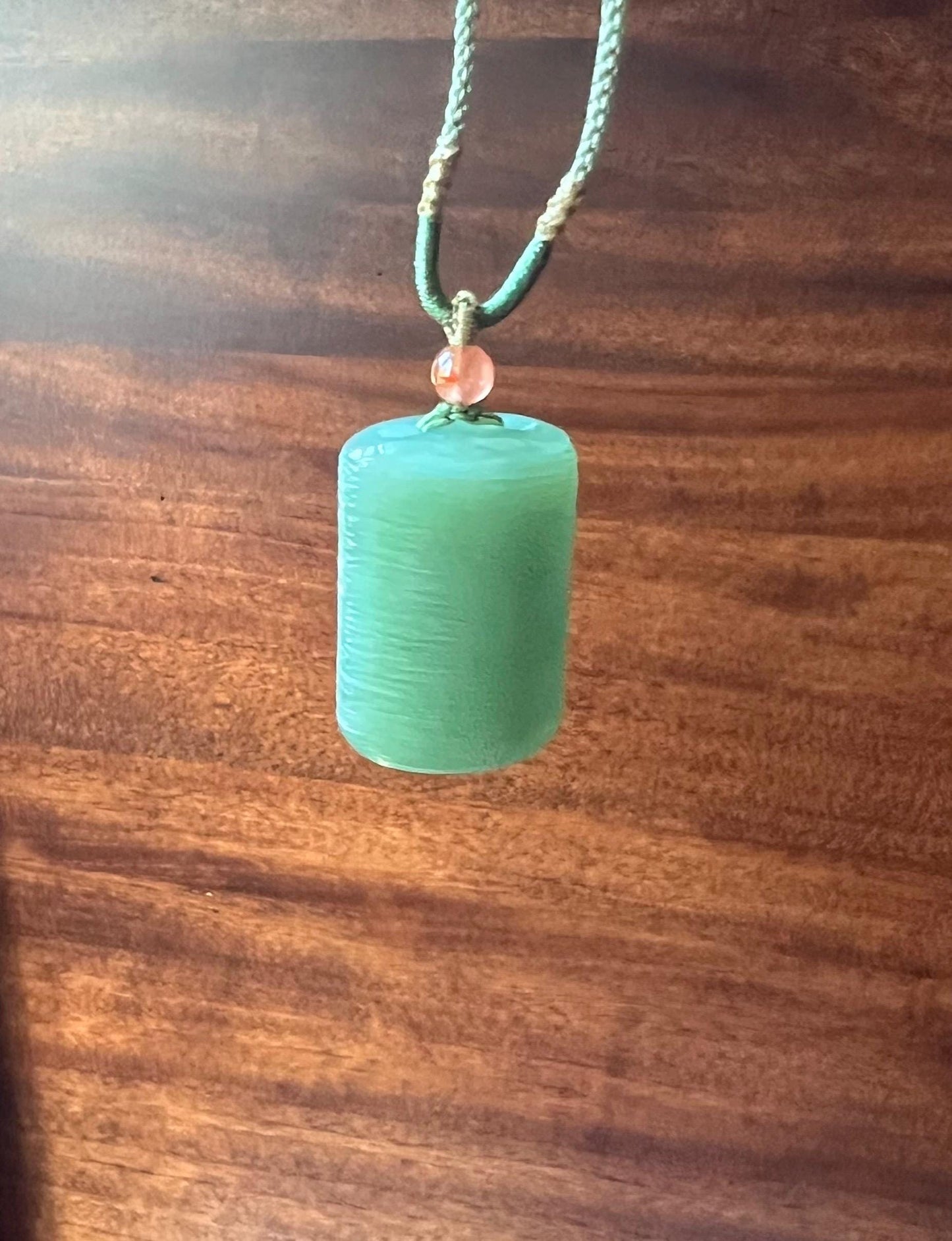 Certified natural nephrite green jade/Siberian bluish green nephrite safety pendant/Water ripples nothing pendant necklace天然软玉 俄料粉青碧玉无事牌#7706 水波纹