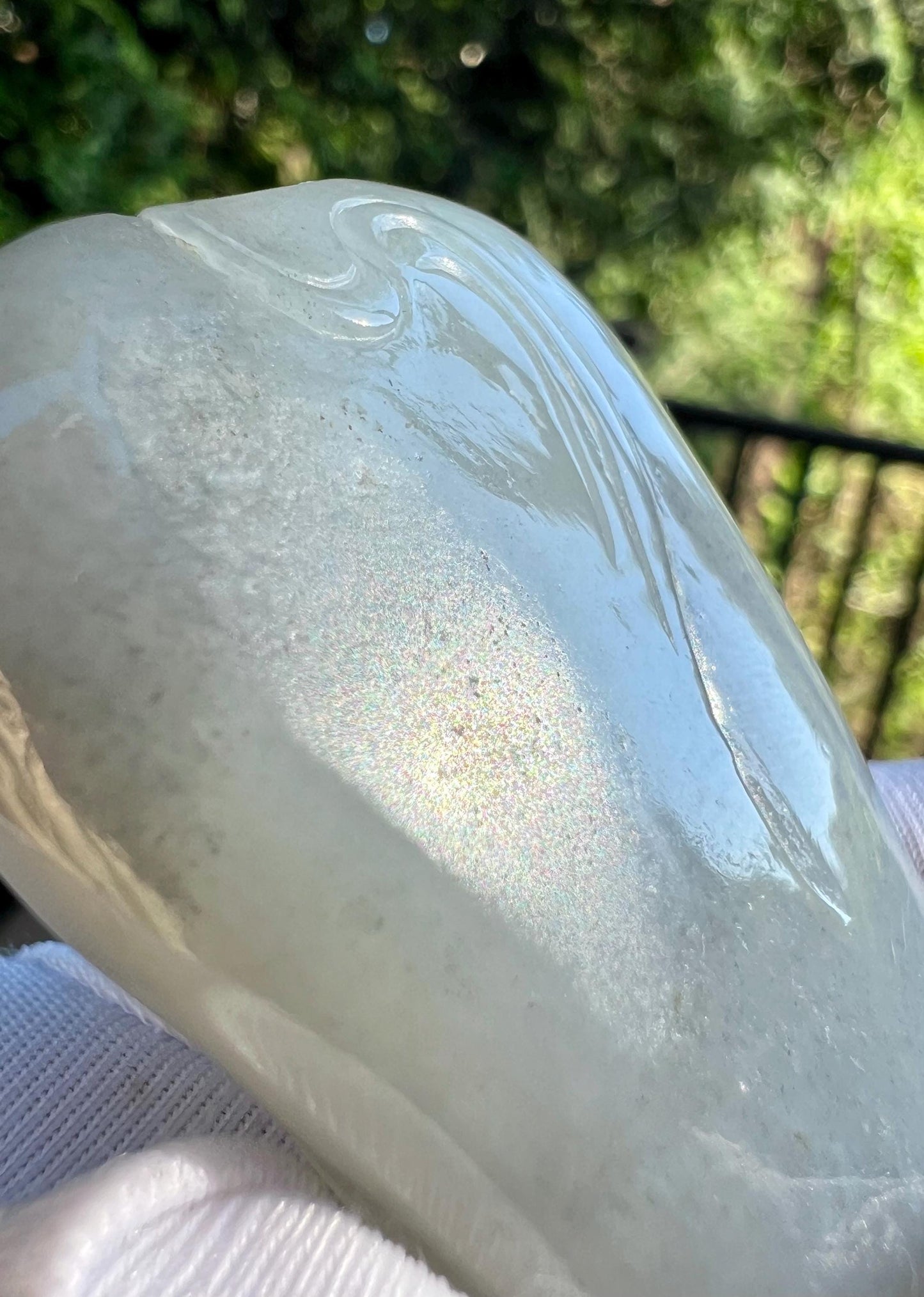 Certified natural jade /Yulong river Qinghua nephrite nothing pendant necklace/river nephrite with original skin/freeform pendant 天然软玉 玉龙河子料青花随形吊坠 #3464 清水皮