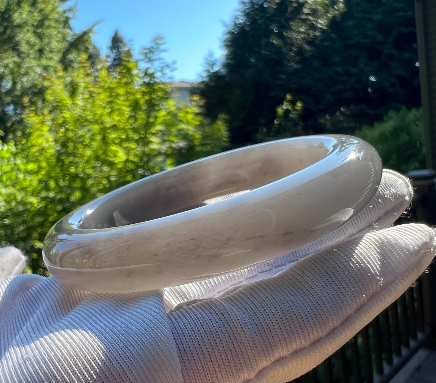 55.1mm Certified natural jade/ old mine purple nephrite bangle /bracelet 紫气东来 天然软玉 老矿烟紫正圈手镯 平安镯 香芋紫葡萄紫双色 老熟料#0387 冰润糯 意境烟紫