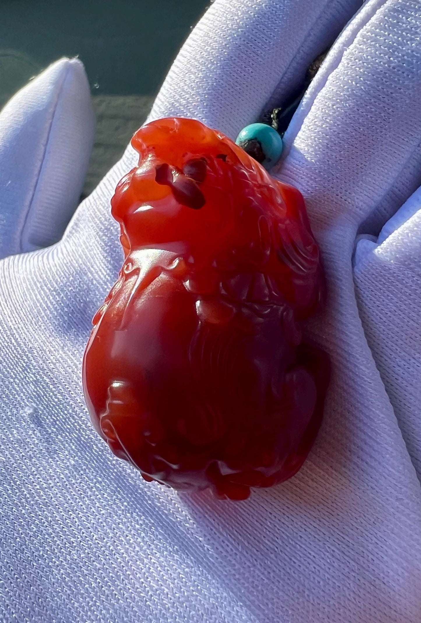Certified natural Nanhong agate carved Pixiu pendant/Hand carved pendant/ Southern Red Agate,天然精品川料南红 手工雕刻貔貅吊坠#7337 柿子红玫瑰红双色
