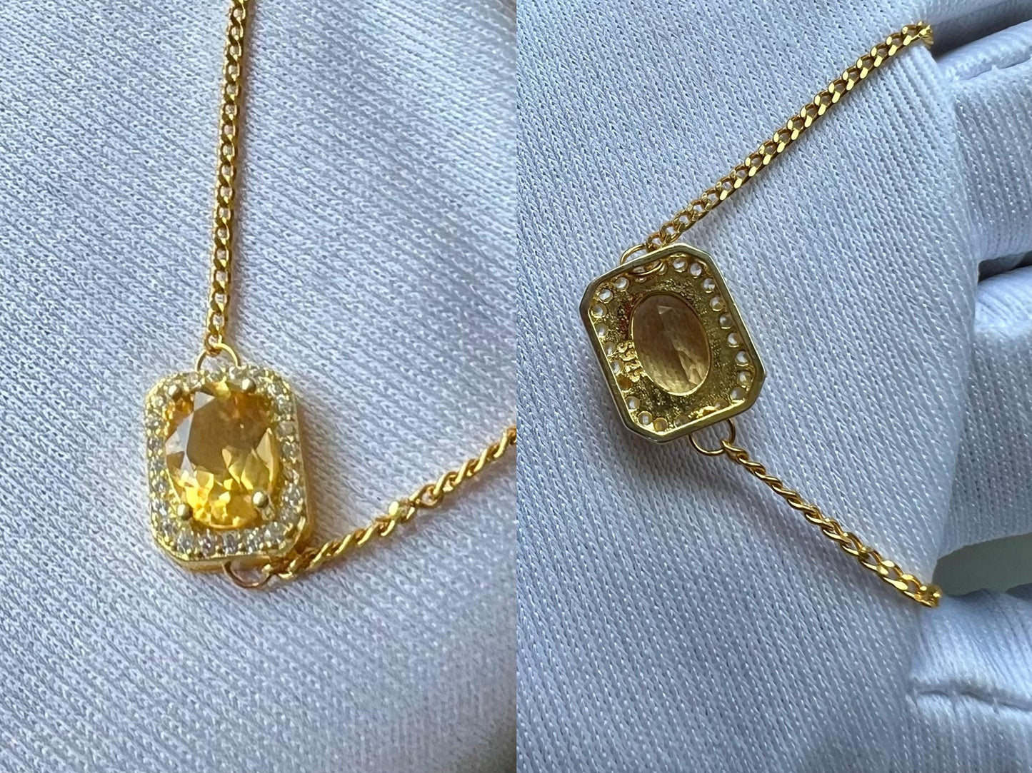 Certified natural Citrine bracelet/oval shaped Faceted Citrine/S925 bracelet/天然巴西黄水晶 椭圆刻面 纯银镶嵌 手链 #1032 净体黄水晶 明亮黄