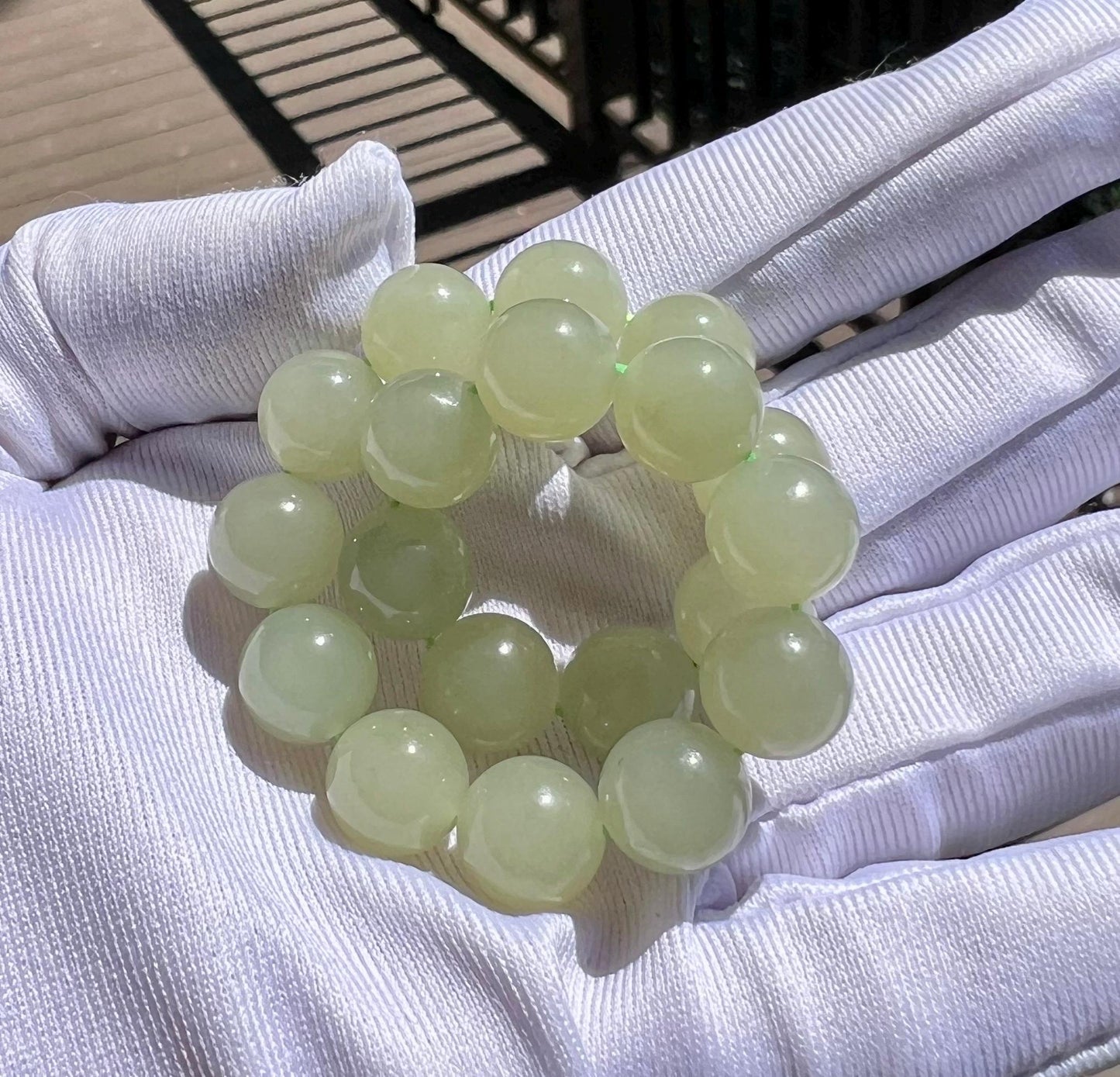 9.8mm Certified natural nephrite Bracelet/light Qingshui nephrite bracelet 天然软玉 老矿晴水料 晴水手串#0269 润糯起莹光