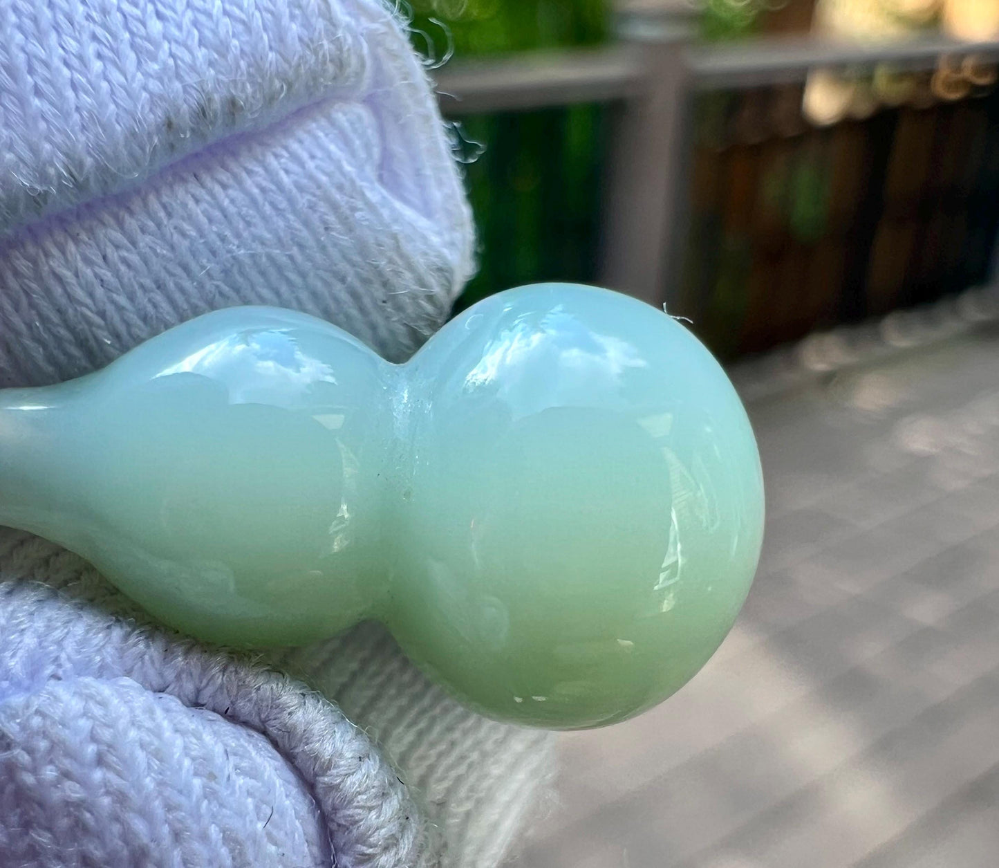 Certified natural nephrite green jade/light bluish green nephrite/ gourd pendant necklace/天然软玉 碧玉 粉青瓷白 葫芦吊坠项链18k金扣头#1730