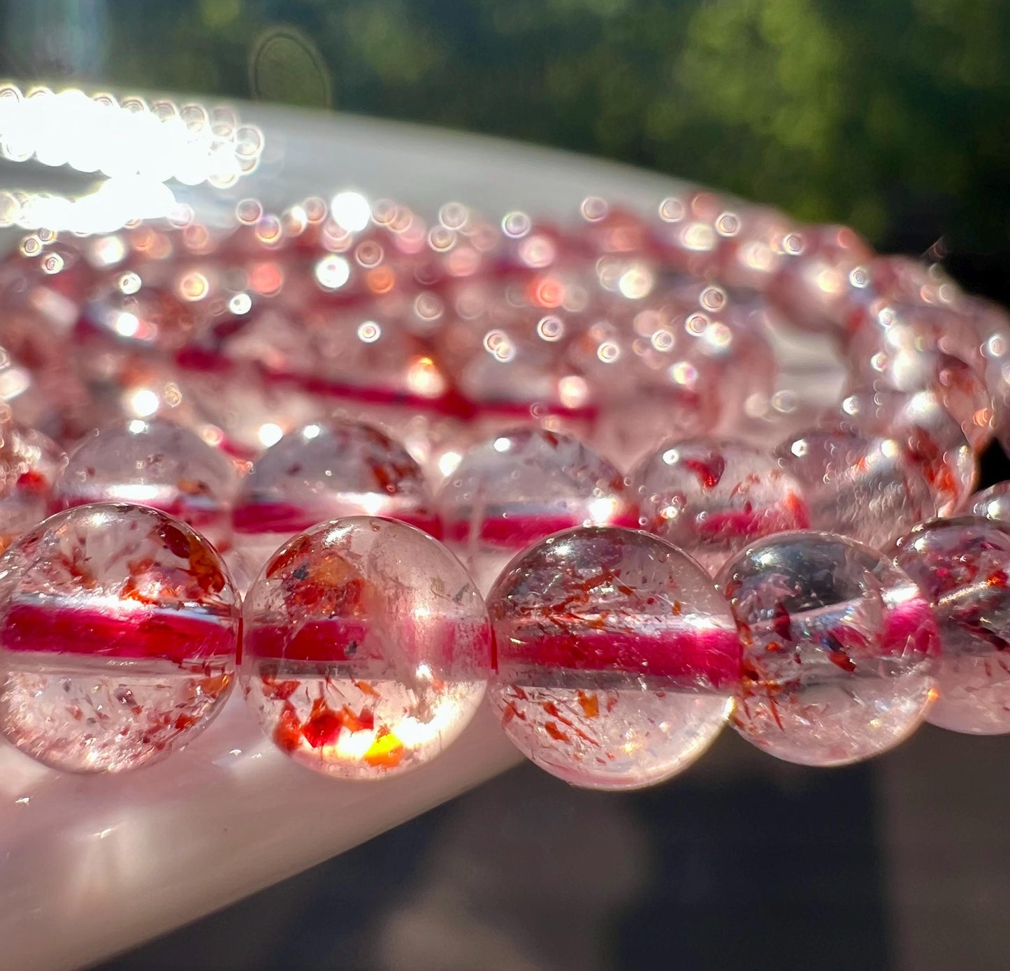 5mm+ Certified natural golden strawberry Super seven multi-wrap Bracelet/necklace 天然精品超七 金草莓 三圈手串/项链 内涵饱满晶体干净#5526