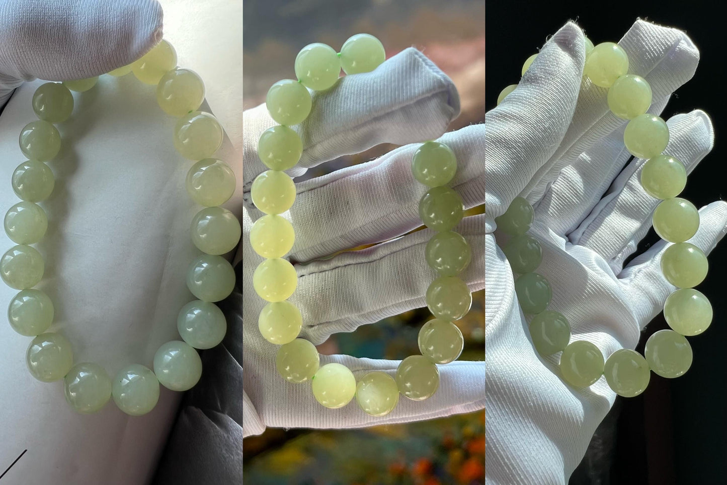 9.8mm Certified natural nephrite Bracelet/light Qingshui nephrite bracelet 天然软玉 老矿晴水料 晴水手串#0269 润糯起莹光