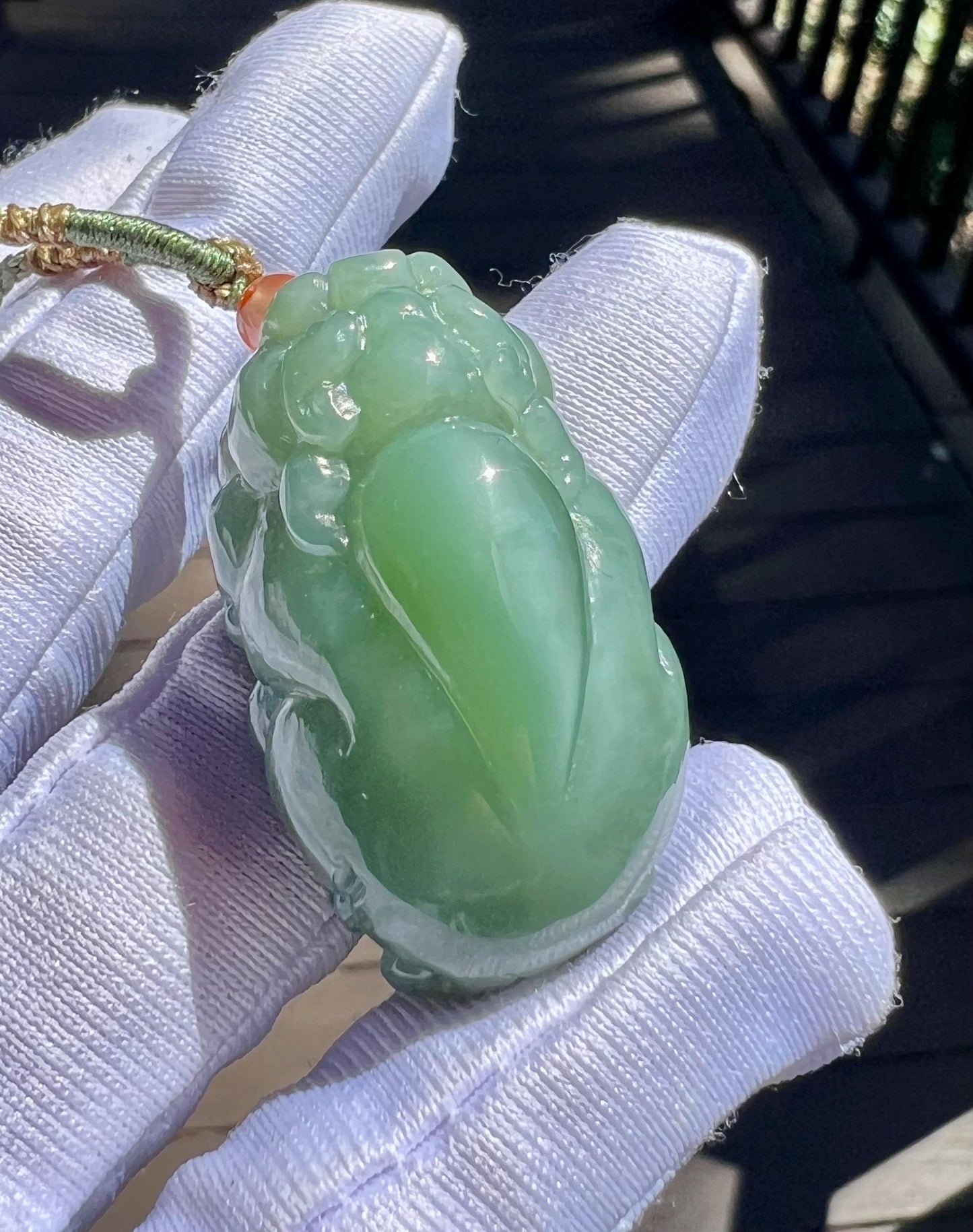 Certified natural nephrite green jade/Siberian bluish green nephrite carved Pixiu pendant necklace/chatoyant green nephrite天然软玉 碧玉 粉青猫眼貔貅吊坠#7708