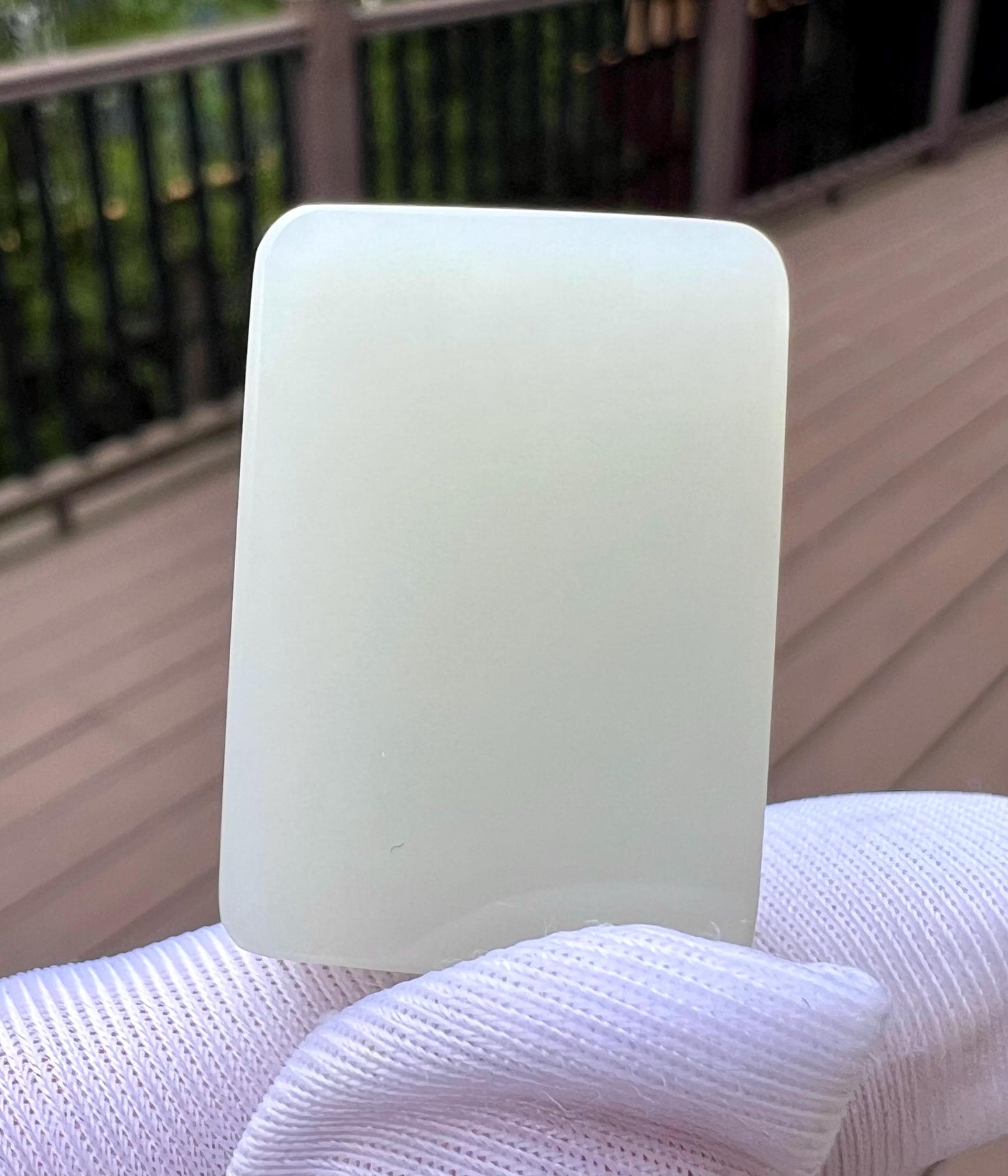 Nephrite Jade Pendant Necklace: Sterling Silver, White Jade Wishing Amulet#0664
