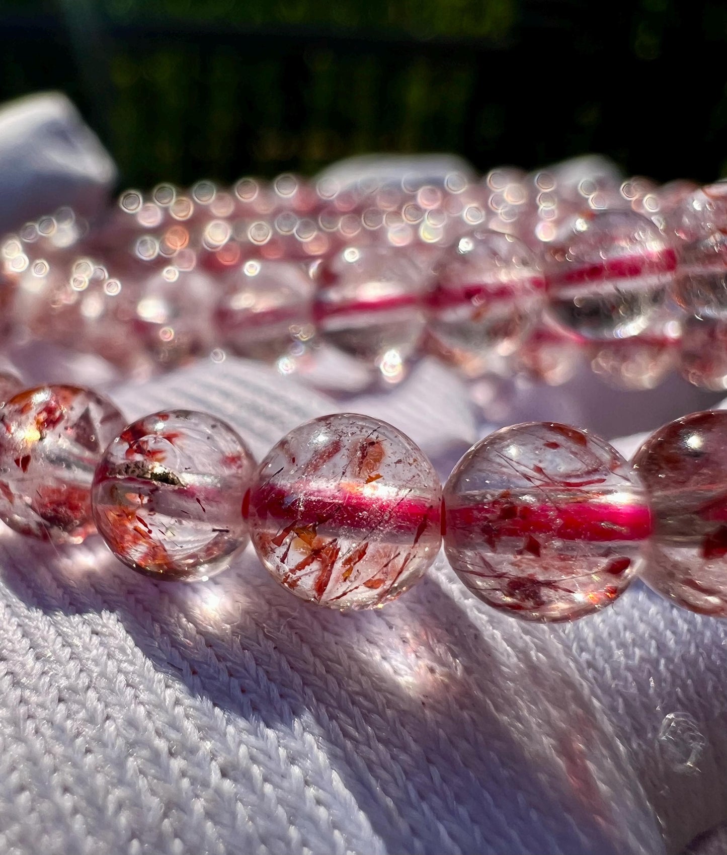 5mm+ Certified natural golden strawberry Super seven multi-wrap Bracelet/necklace 天然精品超七 金草莓 三圈手串/项链 内涵饱满晶体干净#5526