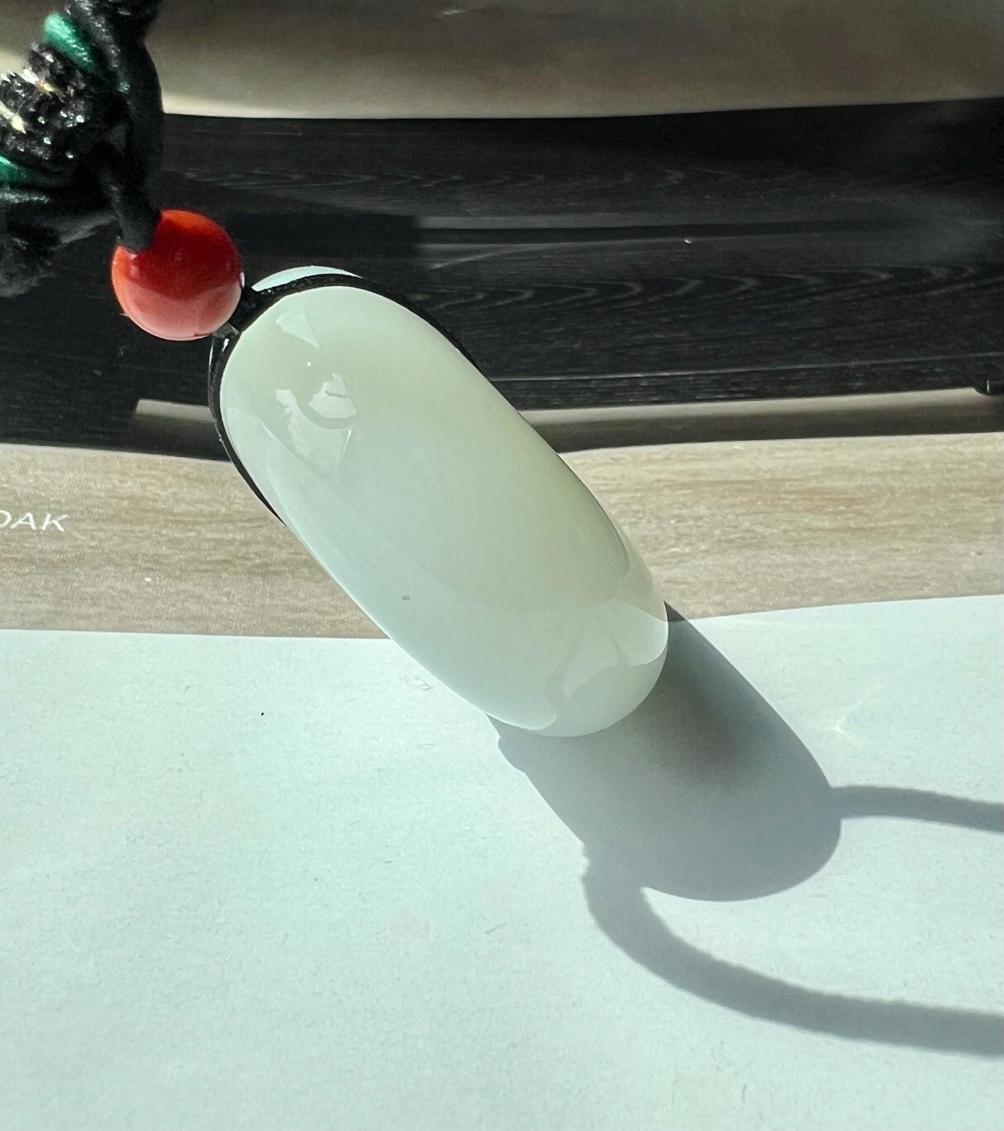 Certified natural jade/Siberian White Nephrite donut pendant/circle safety pendant/天然精品软玉 白玉 平安扣 吊坠 #6124 白润油糯细