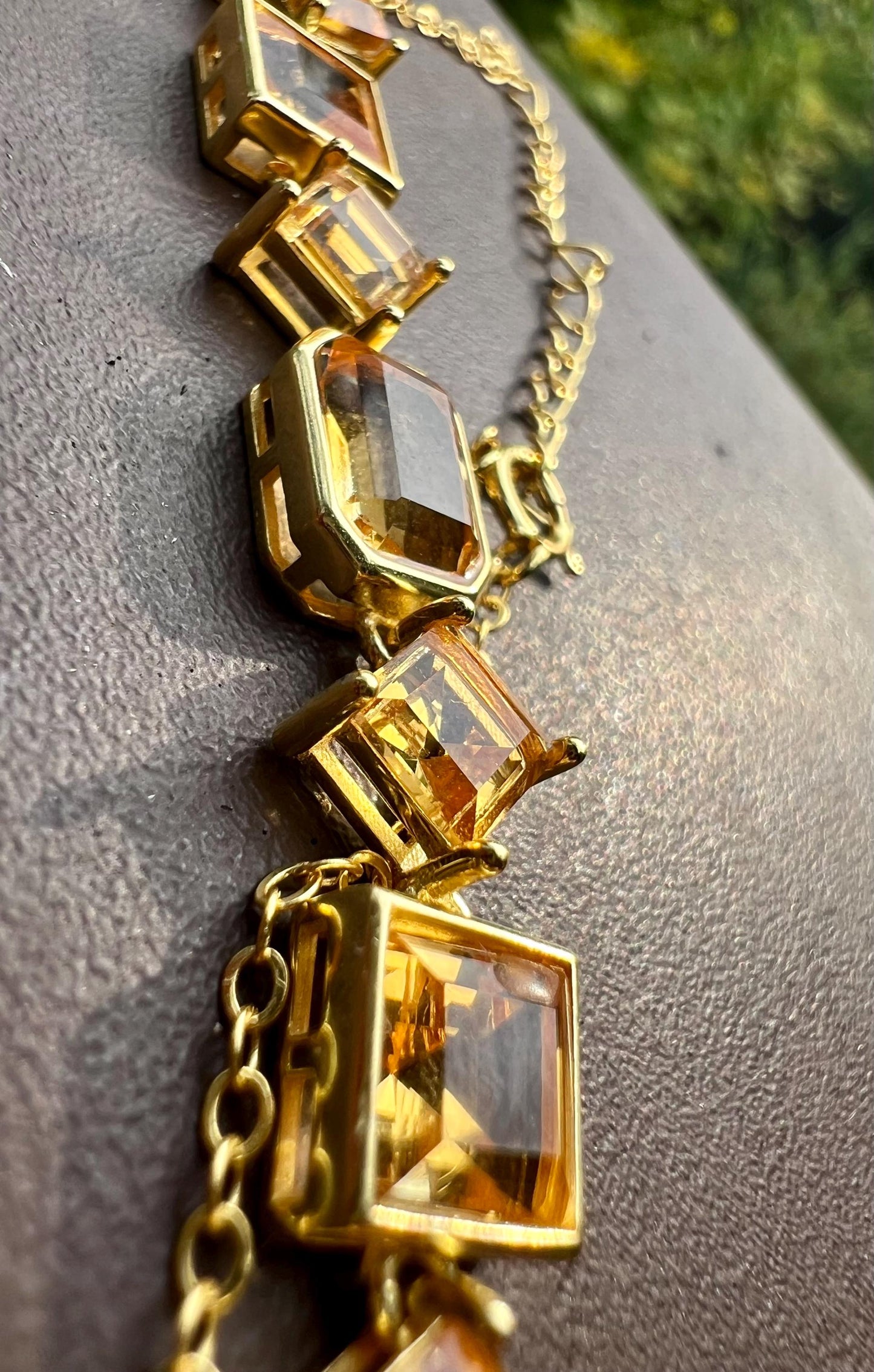 Certified natural Citrine bracelet/Faceted Citrine/S925 bracelet/天然巴西黄水晶 多颗刻面 纯银镶嵌 手链 #1946 净体黄水晶 明亮黄