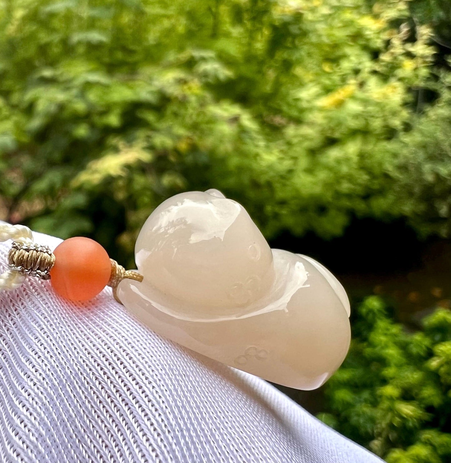 Certified natural jade/lotus pink nephrite kitten pendant/necklace/icy rich color天然软玉 藕粉趴趴猫 吊坠 紫粉色#4073