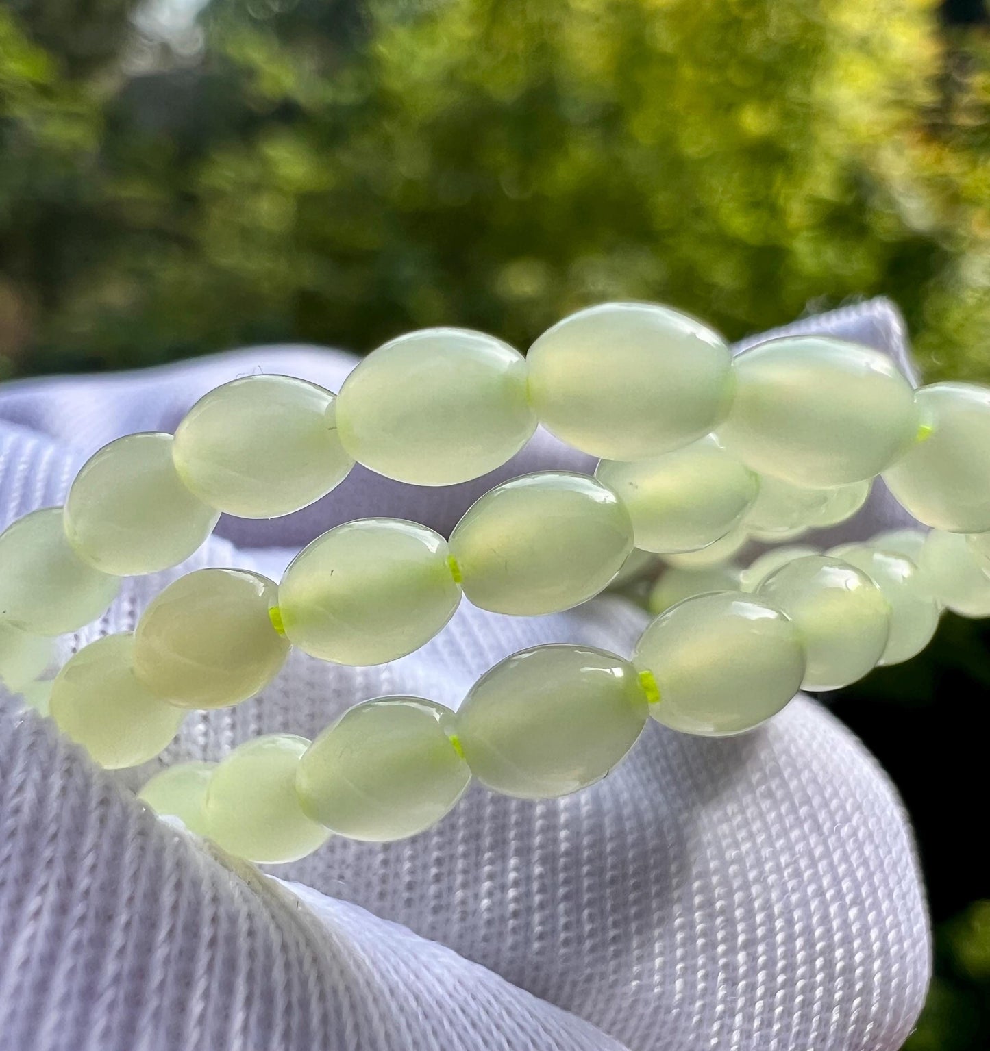 3mm+ Certified natural jade/Qingshui nephrite beads necklace/ Multi purpose necklace天然软玉 冰晴水项链 小米珠万能链 #3332 莹润细糯