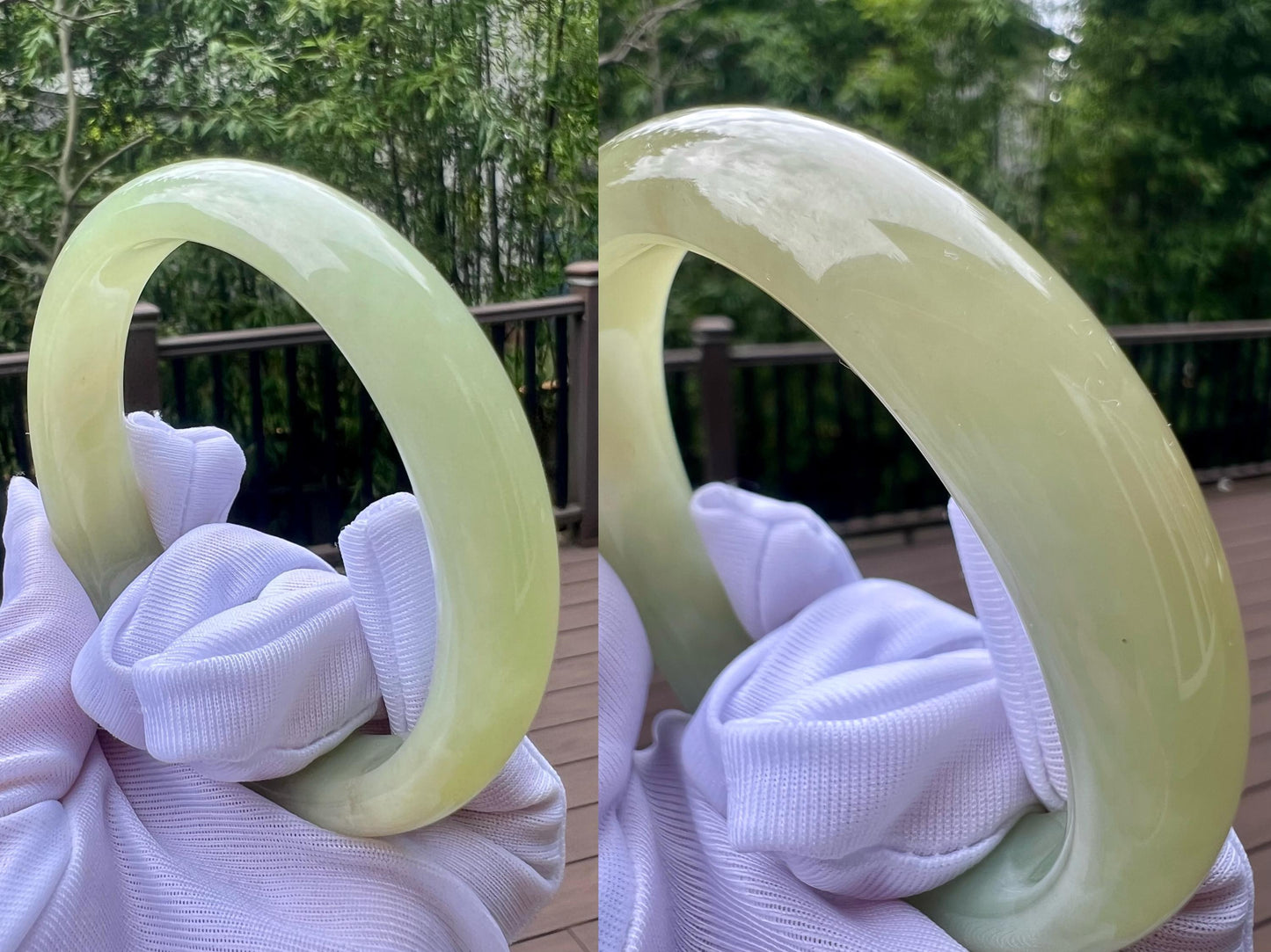 60mm Certified natural jade/light brown and green/ two color nephrite bangle/天然软玉 油糯老料 浅糖浅翠 双色手镯 泥鳅背 平安镯#1795 糖色翠色各半