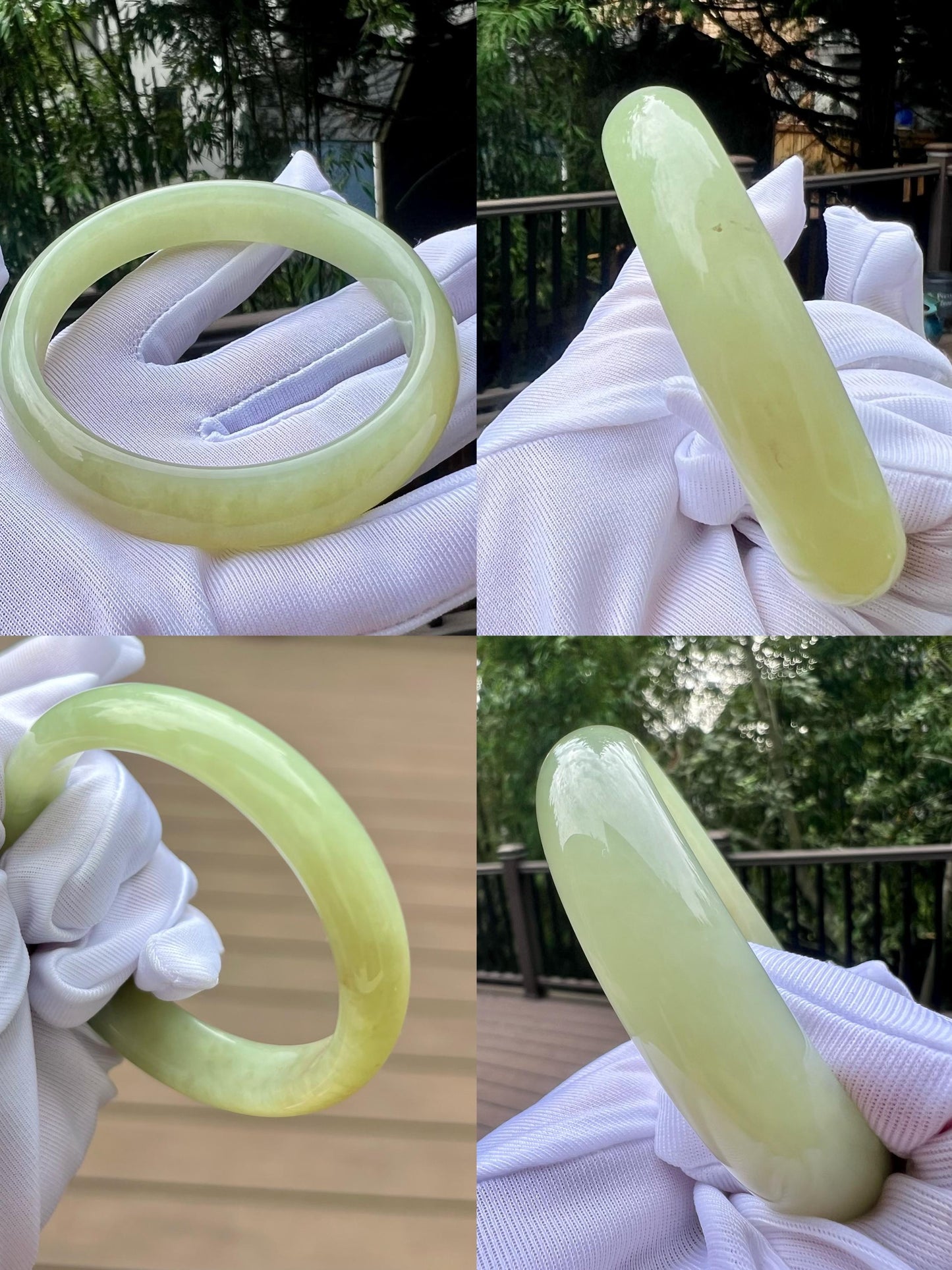 60mm Certified natural jade/light brown and green/ two color nephrite bangle/天然软玉 油糯老料 浅糖浅翠 双色手镯 泥鳅背 平安镯#1795 糖色翠色各半